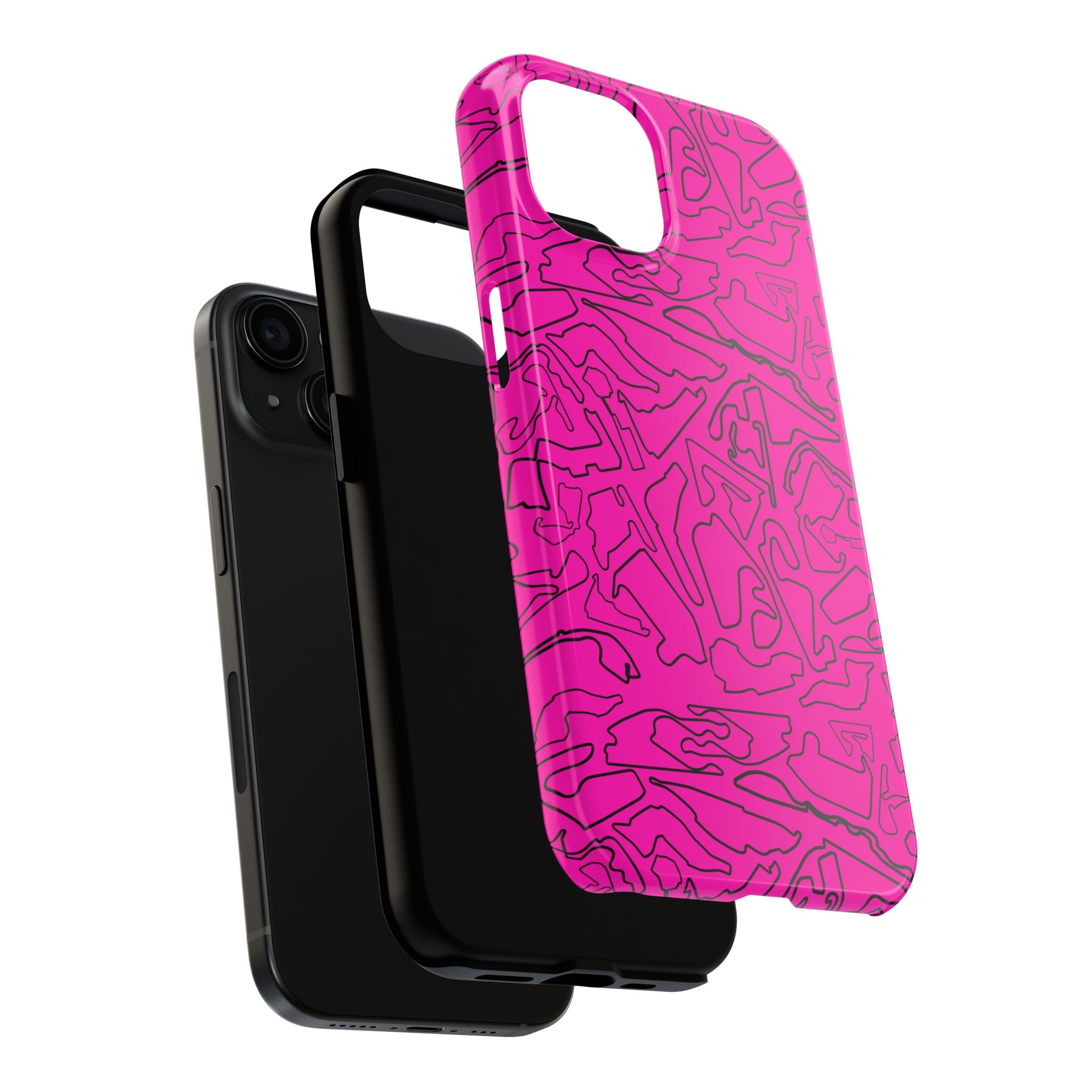 Tracks & Texts | Pink/Black |  Phone Case for Tough Protection