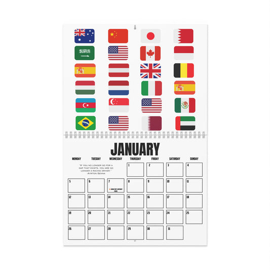 Formula Fanatics 2026 Race Schedule Wall Calendar