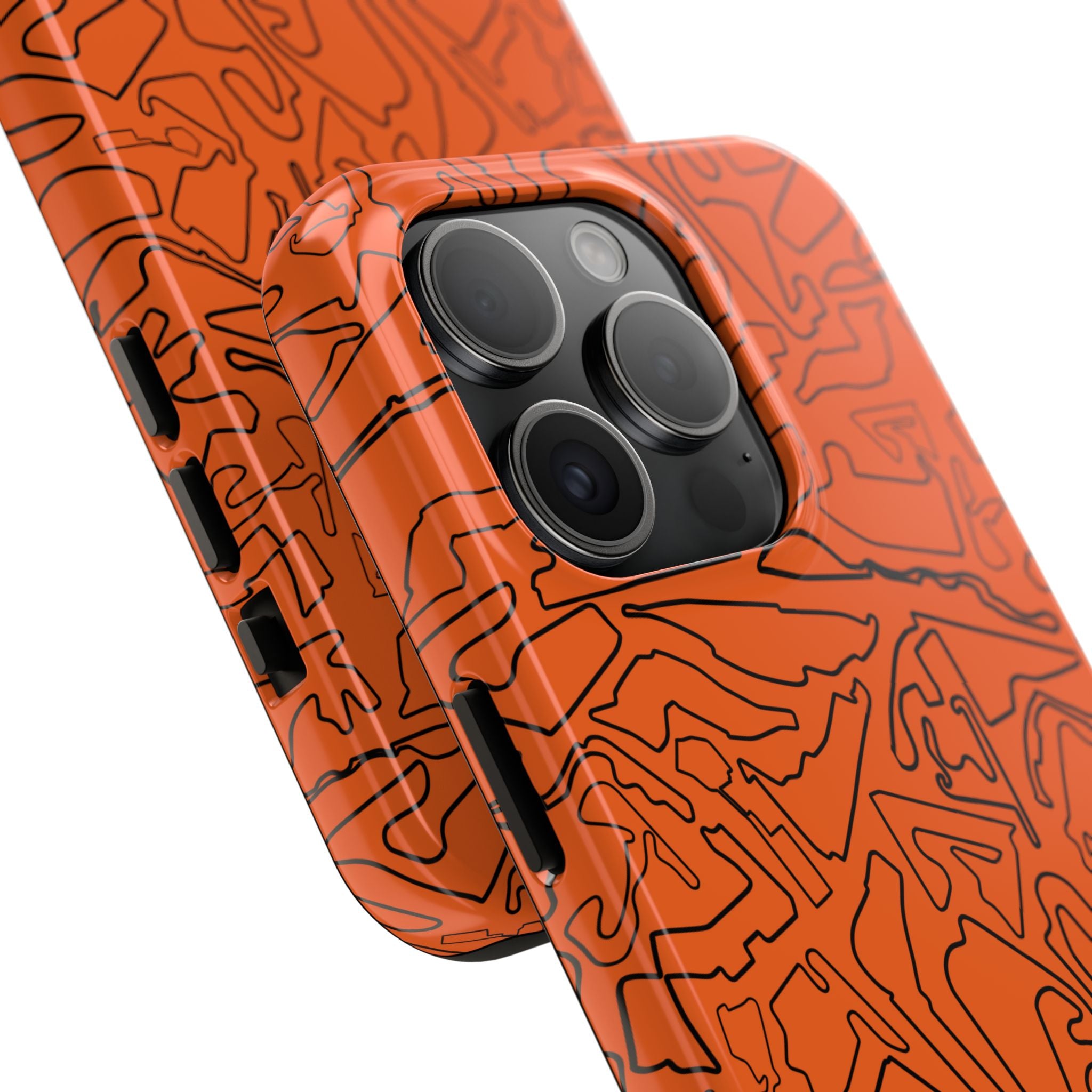 Tracks & Texts | Orange & Black | Phone Case for Tough Protection