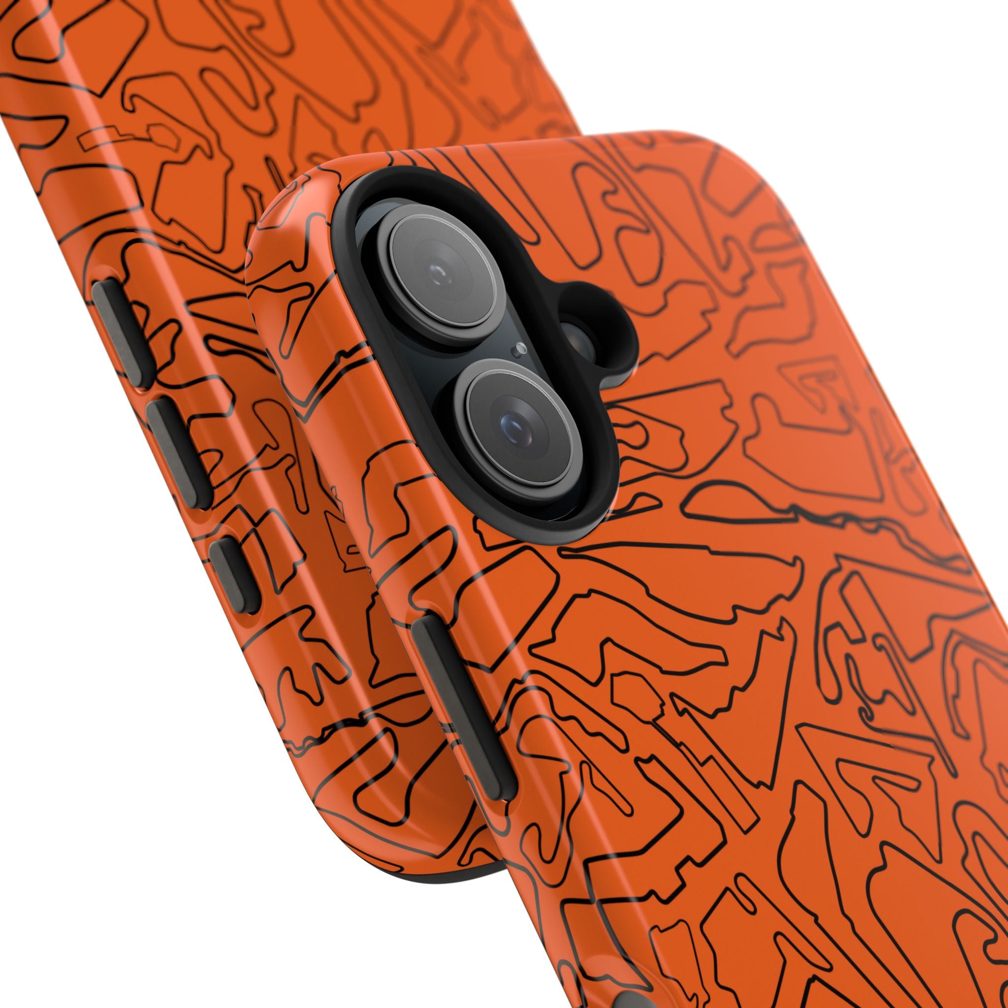 Tracks & Texts | Orange & Black | Phone Case for Tough Protection