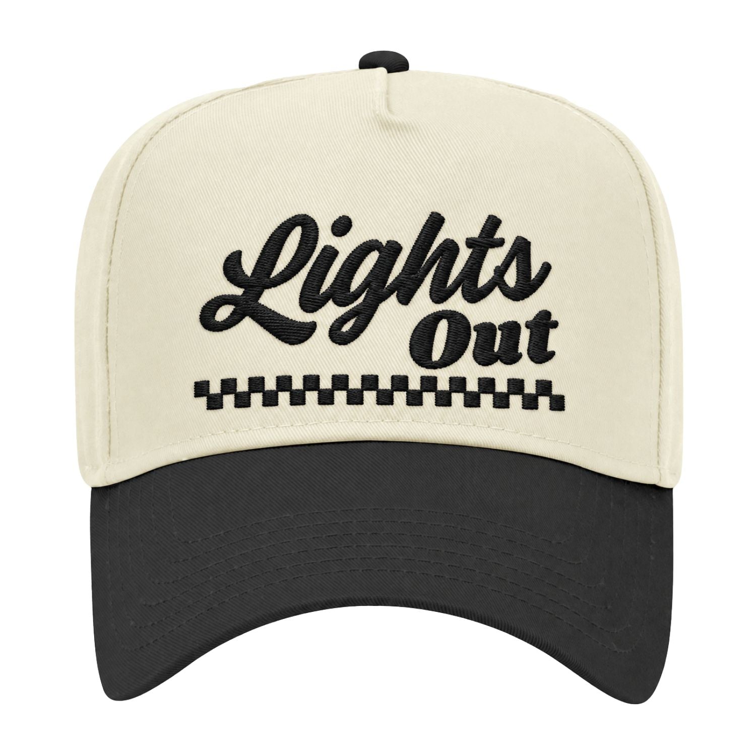 Lights Out Embroidered Snapback - Natural/Black