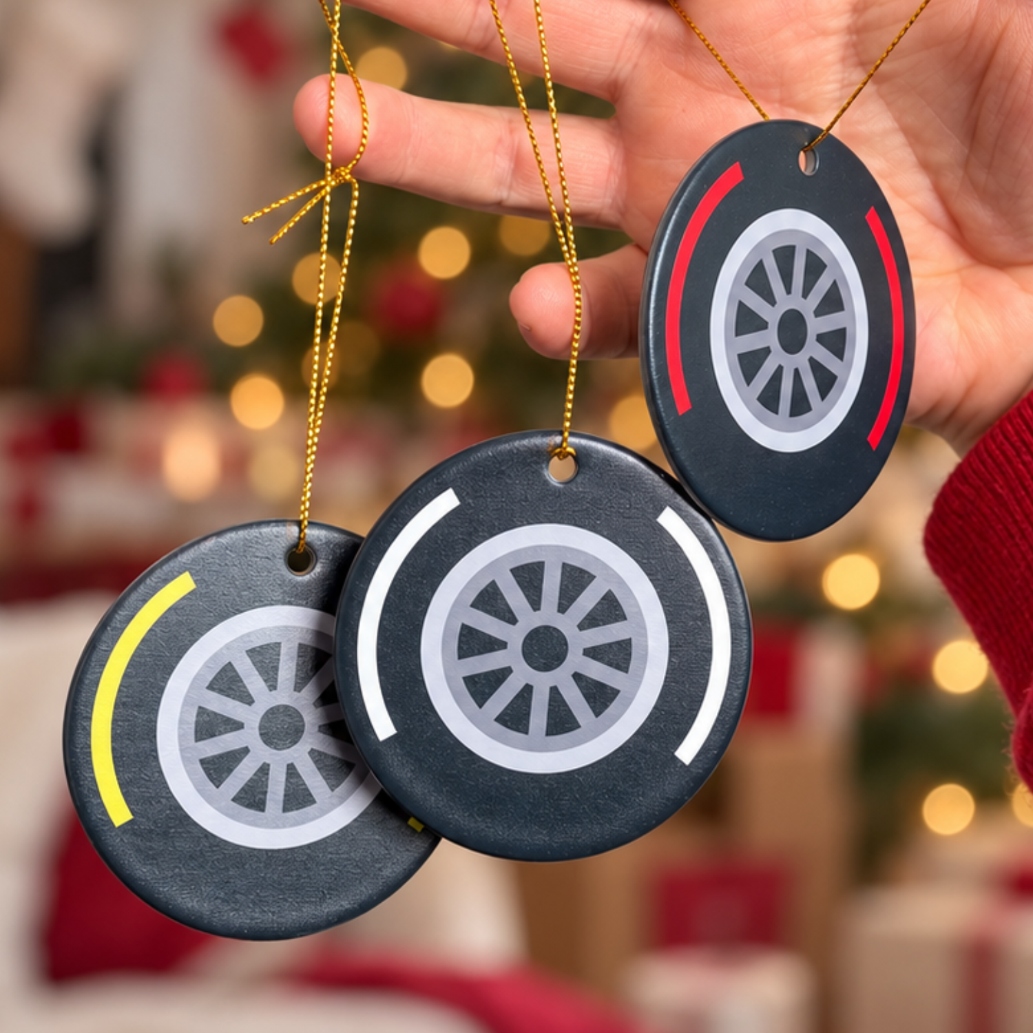 Racing Tyre Compound Ceramic Tree Ornament