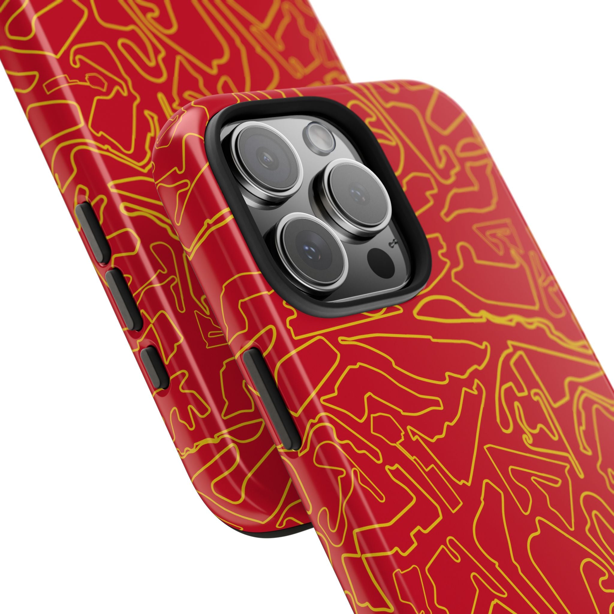 Tracks & Texts | Red & Gold |  Phone Case for Tough Protection