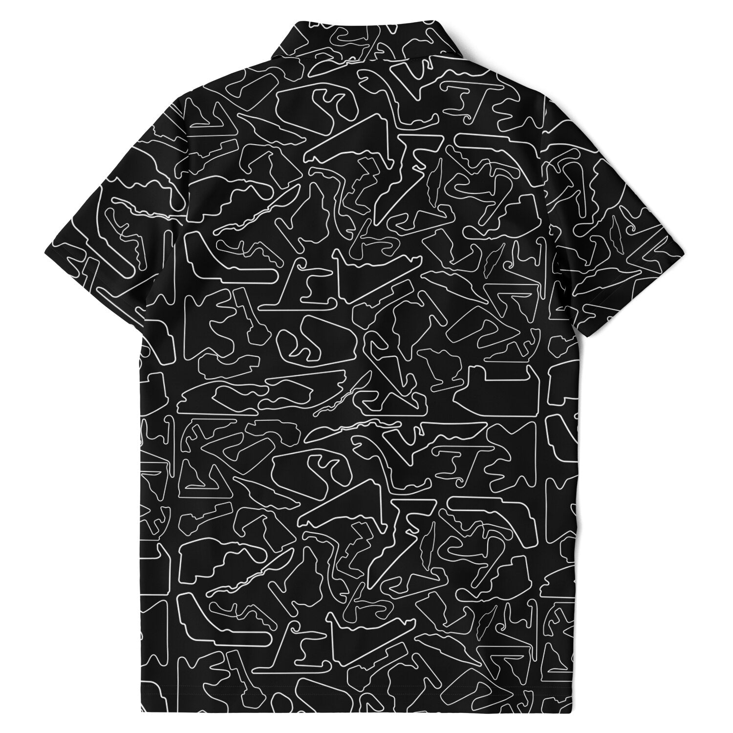 Track Outlines Black & White Kids Polo Shirt