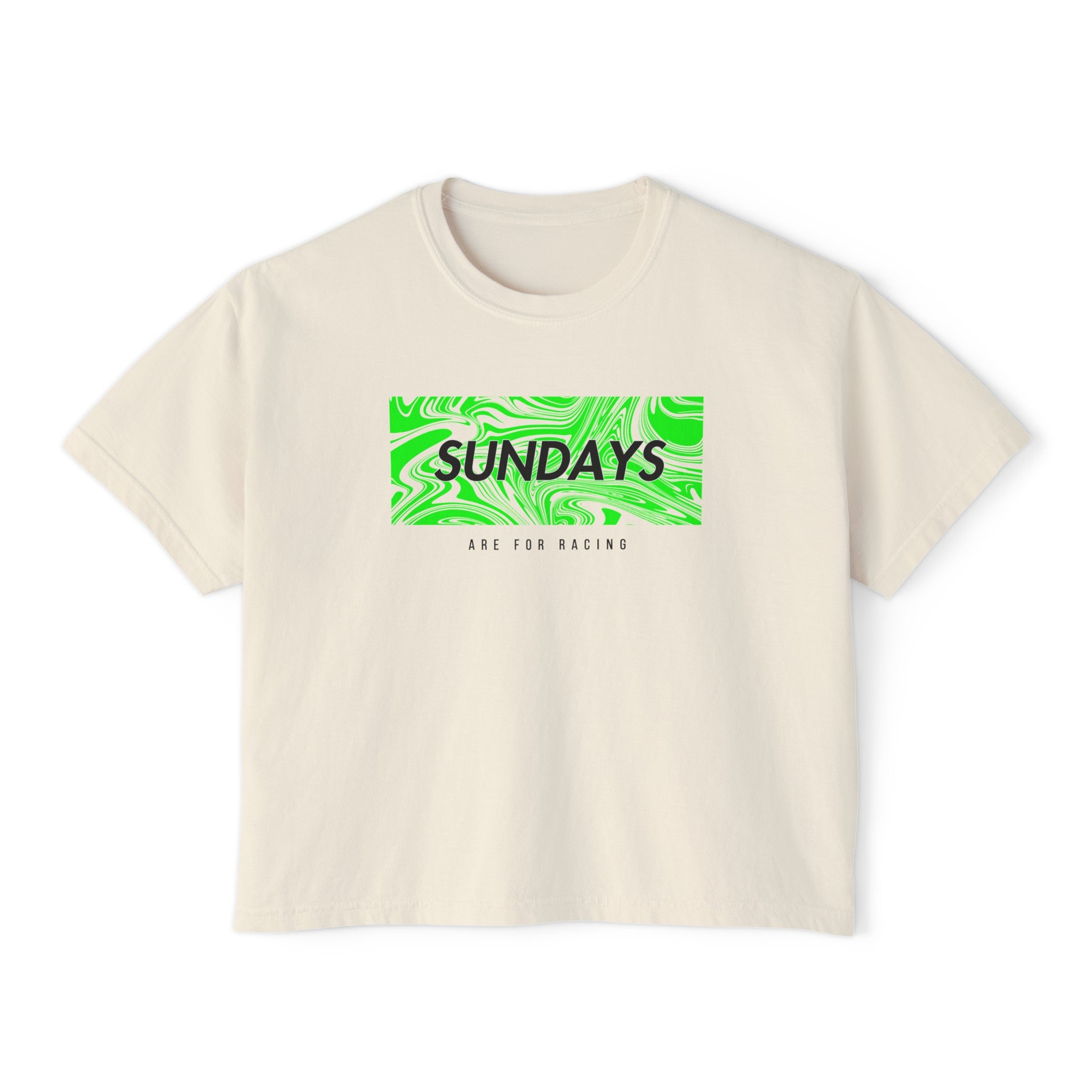 Kick Sundays Are For Racing Women's Boxy Tee - FormulaFanatics