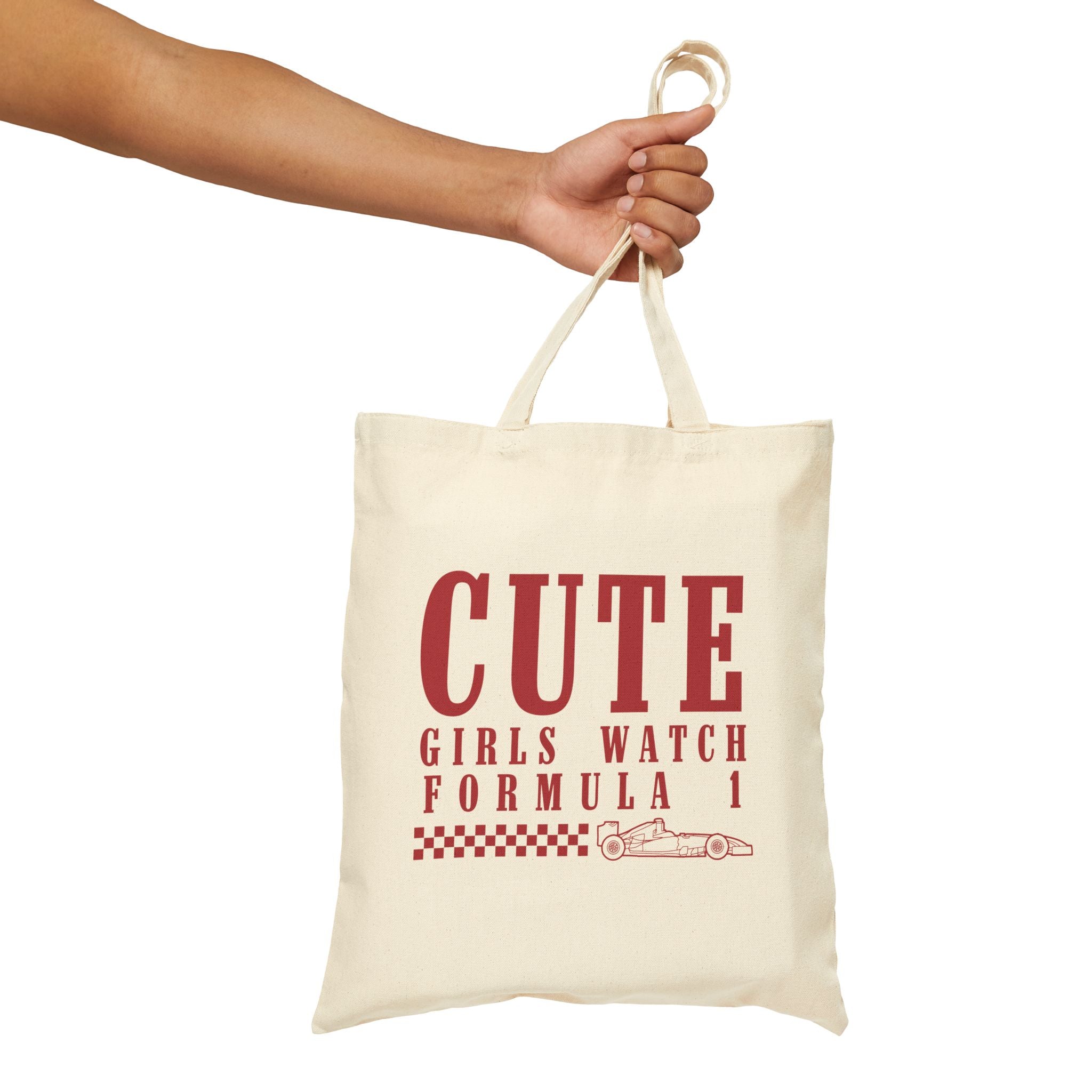 Cute Girls Watch F1 Cotton Canvas Tote Bag