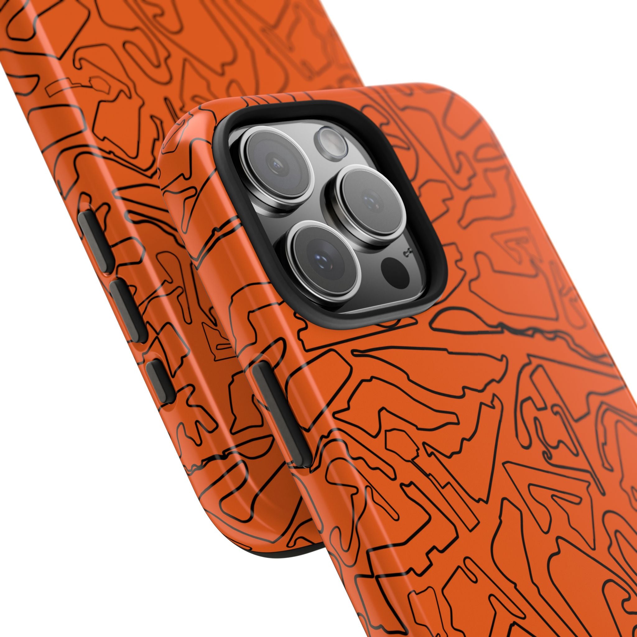 Tracks & Texts | Orange & Black | Phone Case for Tough Protection