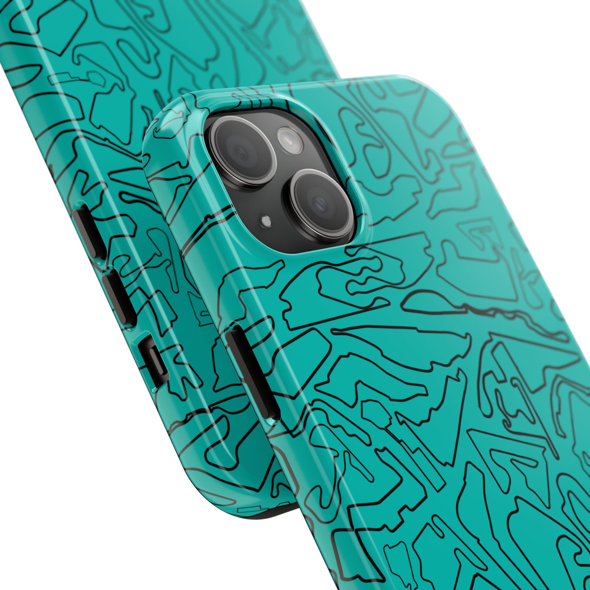 Tracks & Texts | Teal & Black | Phone Case for Tough Protection
