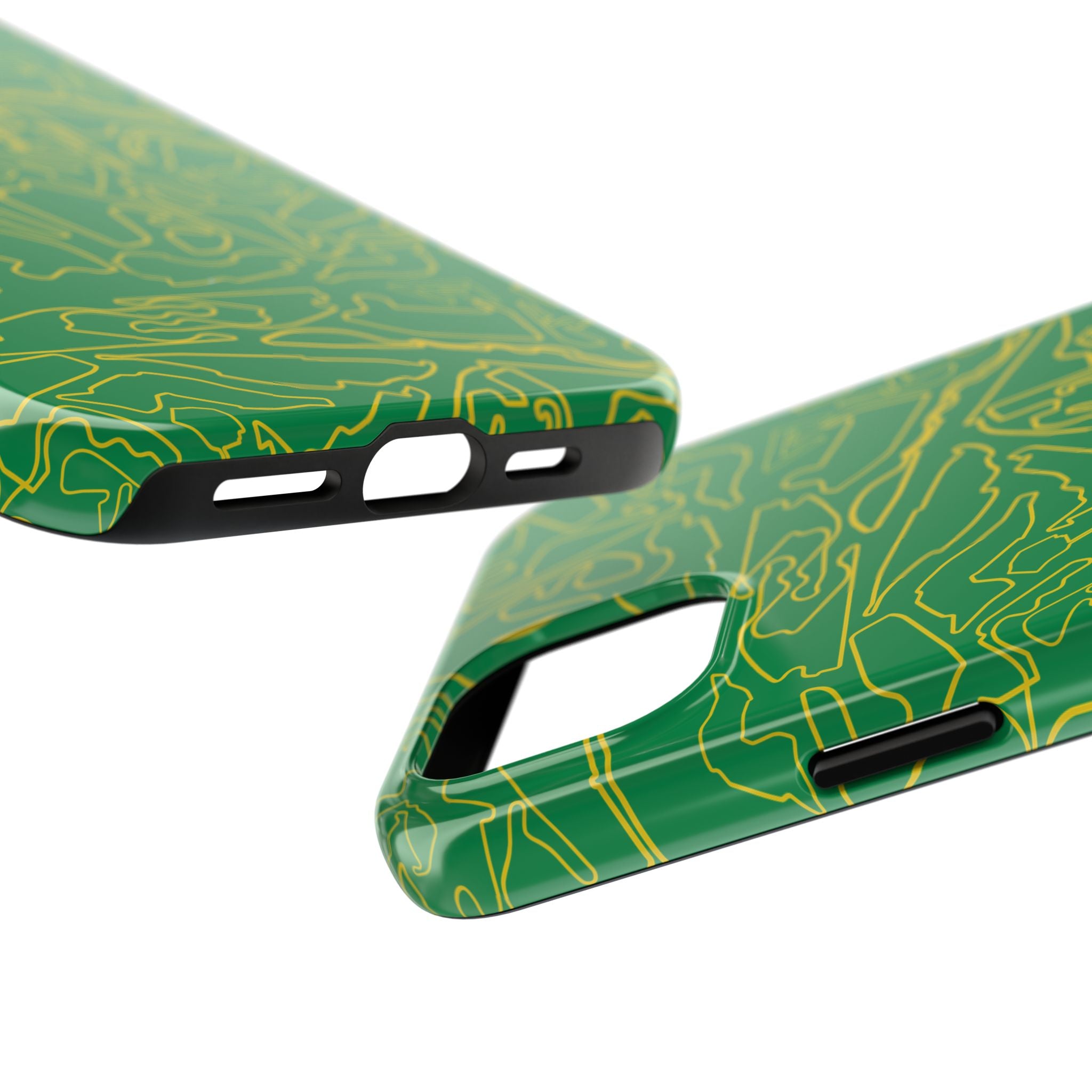 Tracks & Texts | Green/Yellow |  Phone Case for Tough Protection