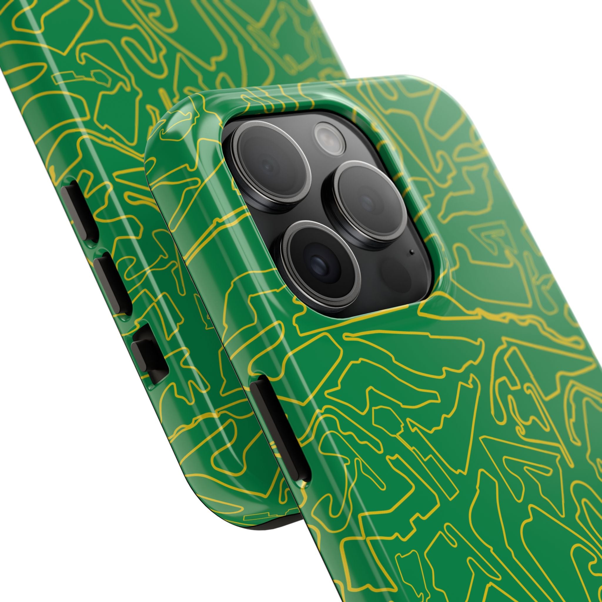 Tracks & Texts | Green/Yellow |  Phone Case for Tough Protection