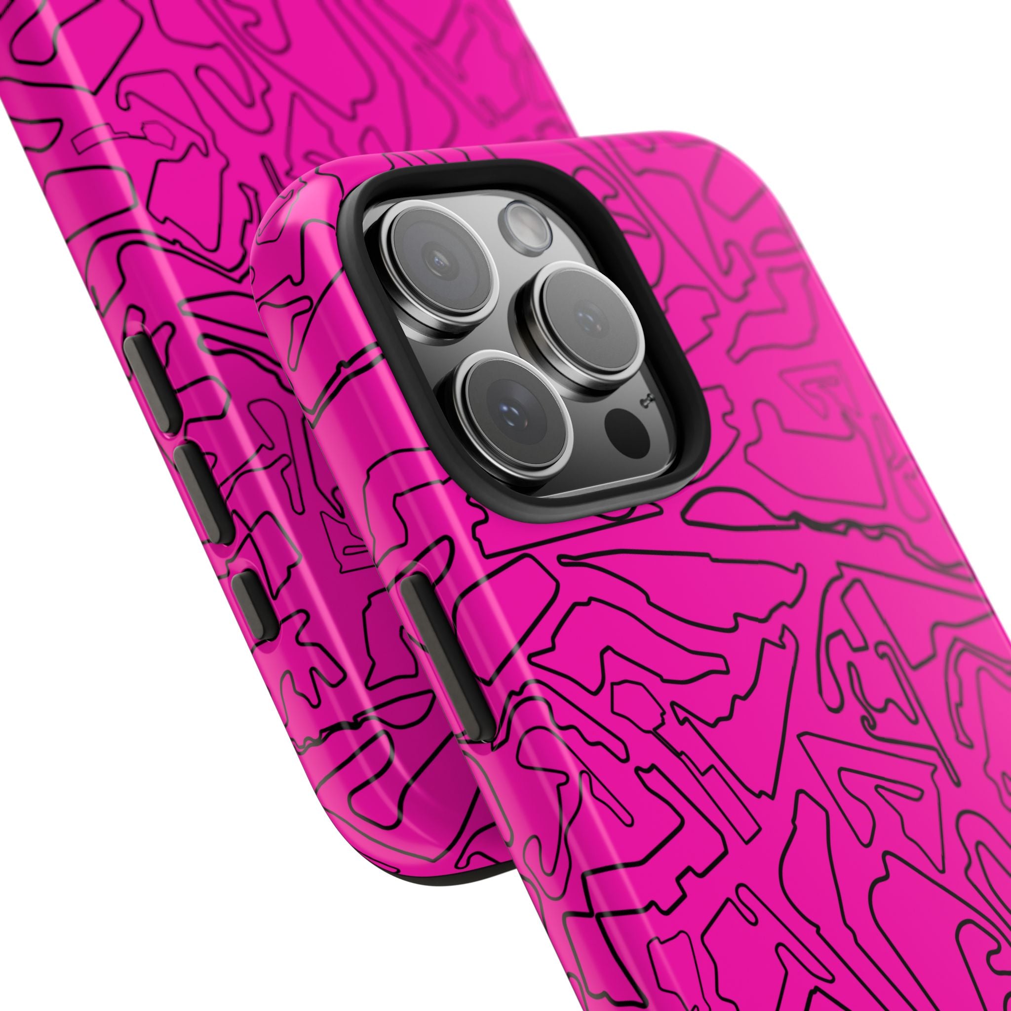 Tracks & Texts | Pink/Black |  Phone Case for Tough Protection