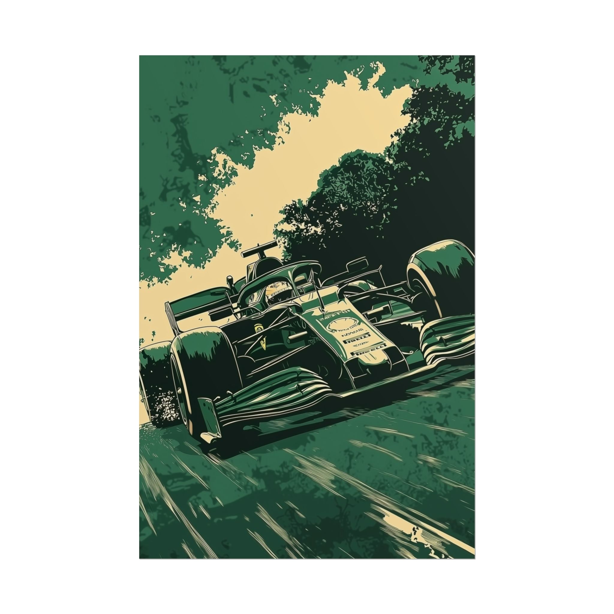 Vintage Green Racer Poster