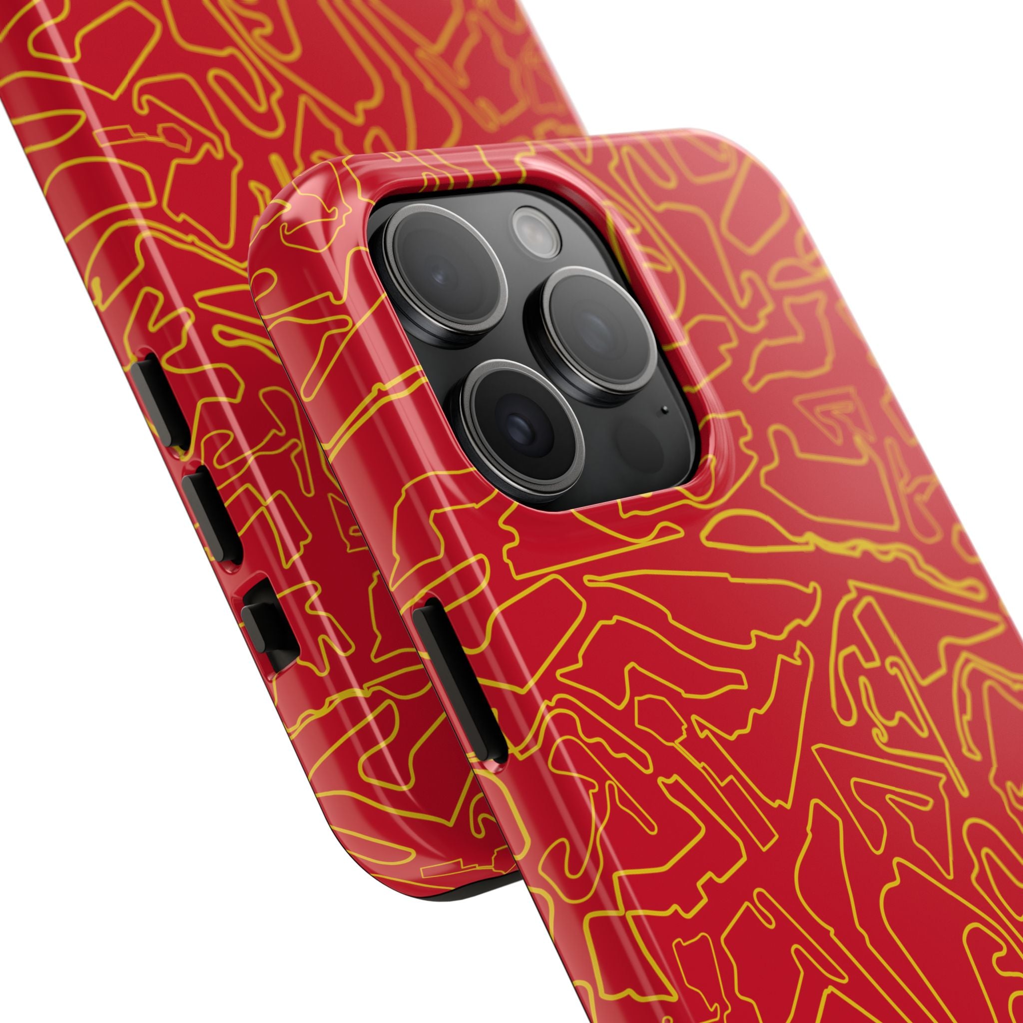Tracks & Texts | Red & Gold |  Phone Case for Tough Protection
