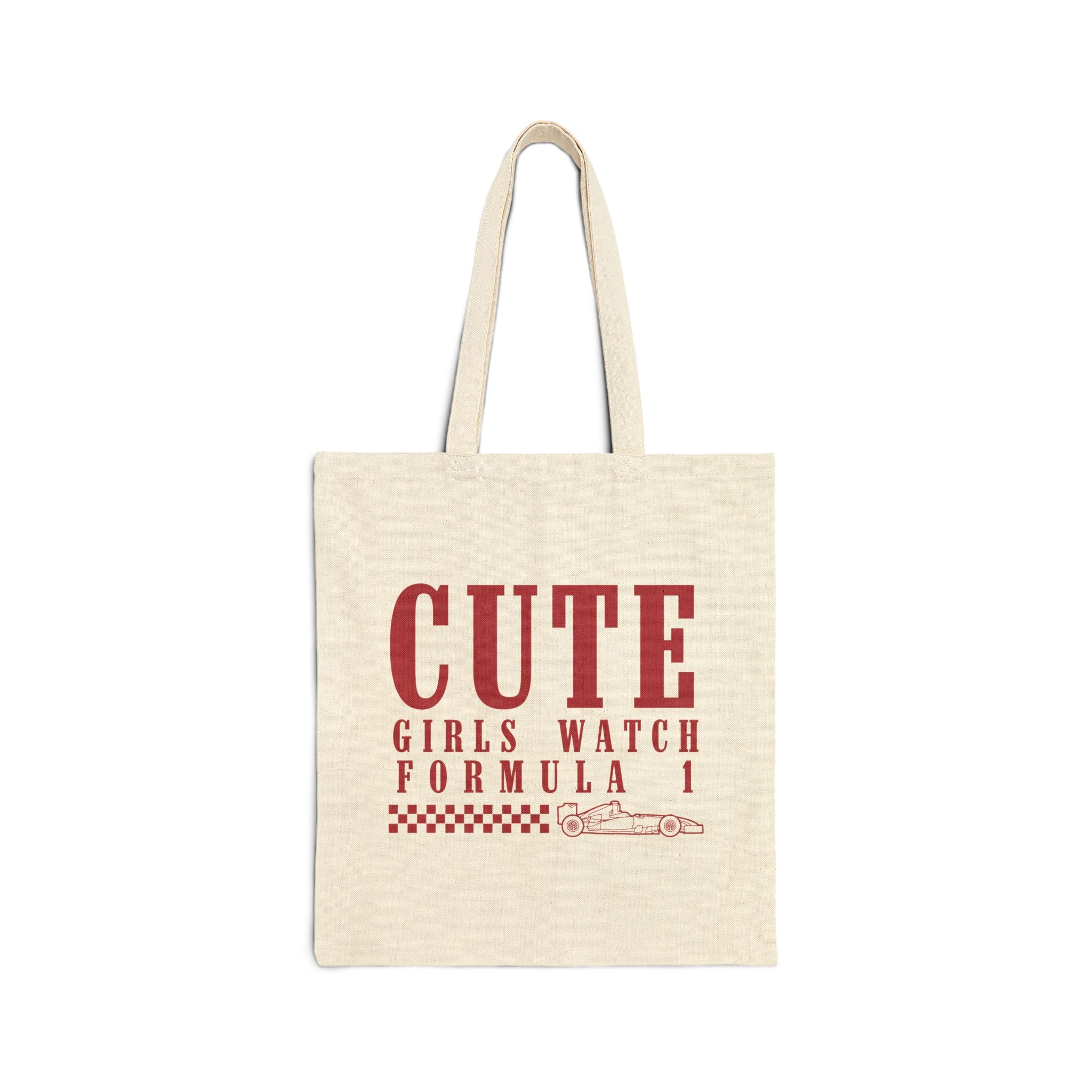 Cute Girls Watch F1 Cotton Canvas Tote Bag