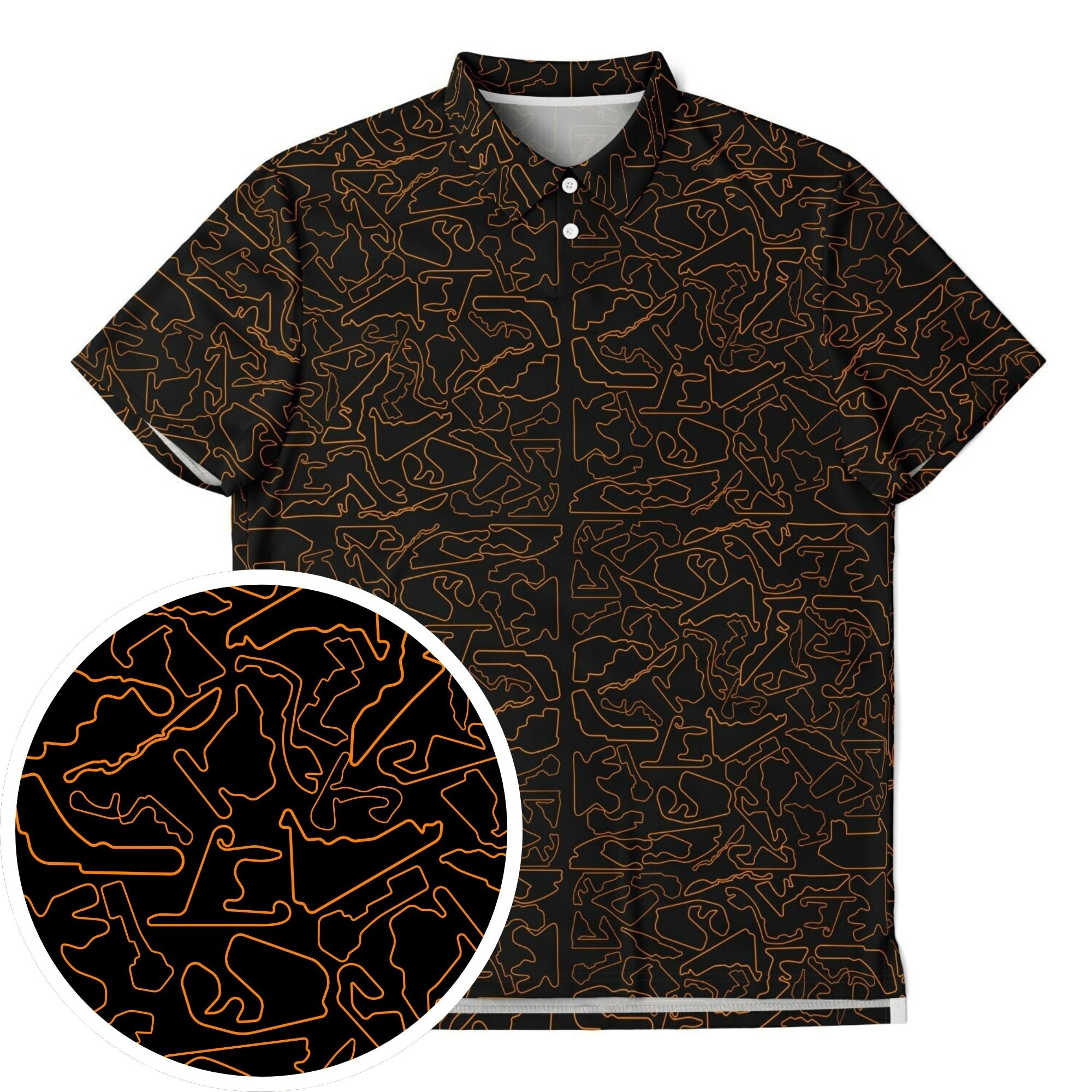 Circuits Classic Men's Polo T-shirt - Orange and Black
