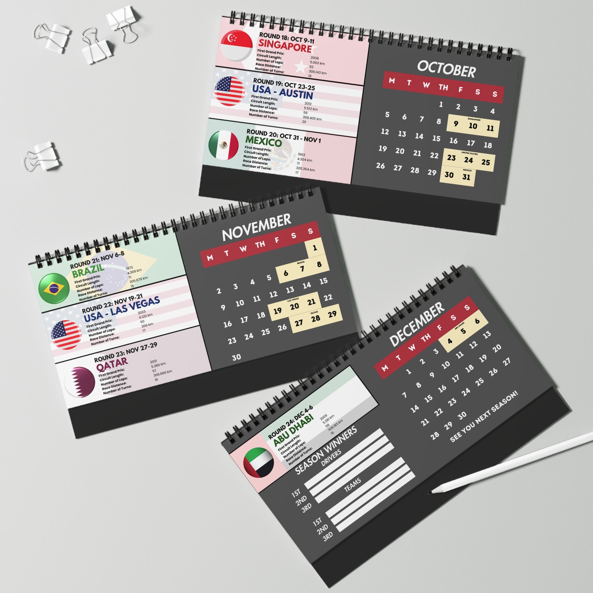 2026 Formula Fanatics Race Schedule Desktop Calendar