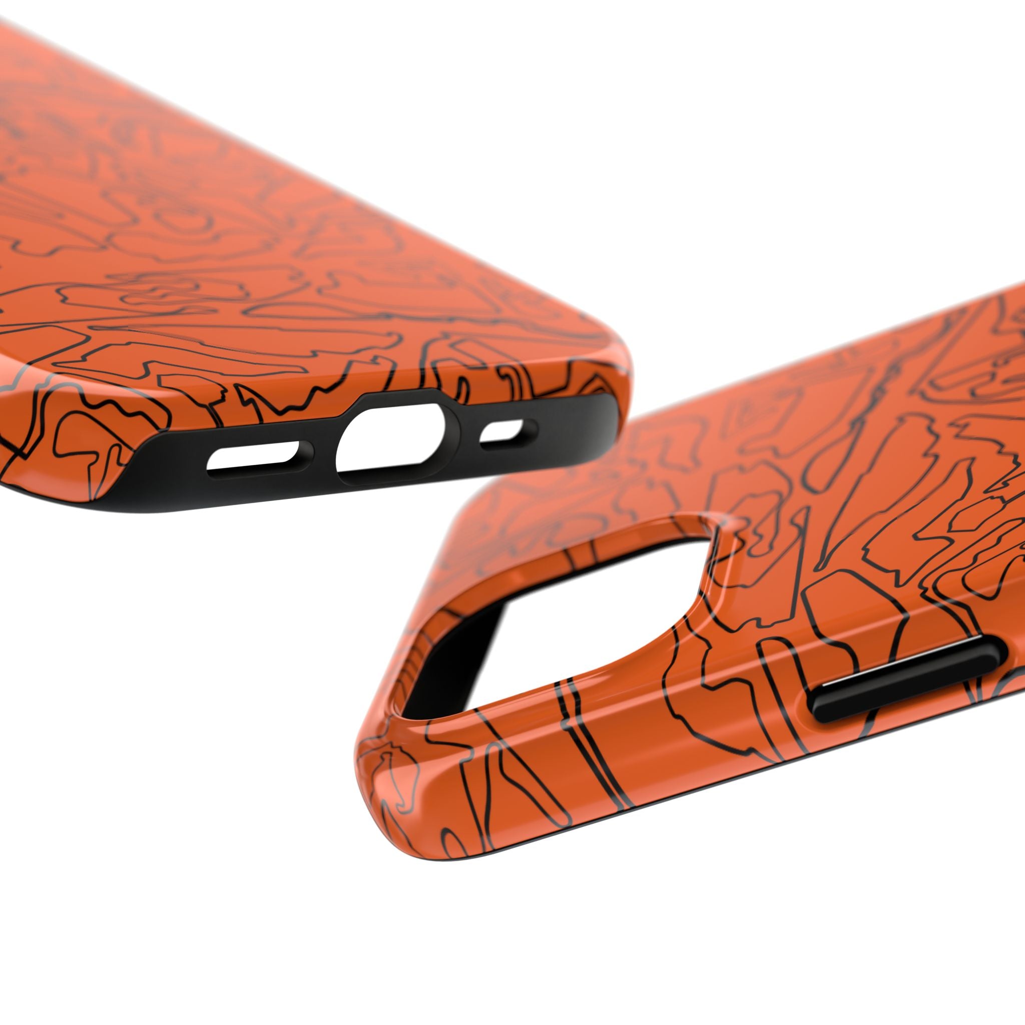 Tracks & Texts | Orange & Black | Phone Case for Tough Protection