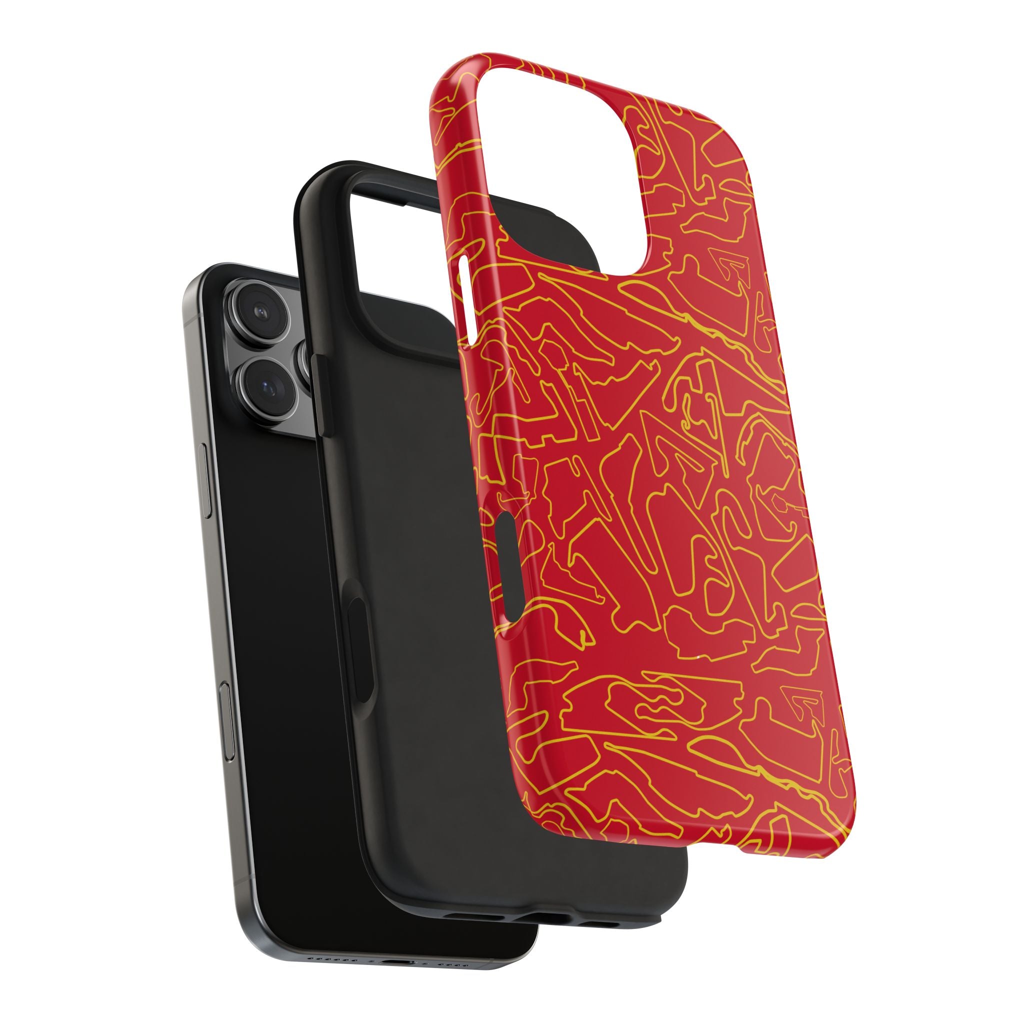 Tracks & Texts | Red & Gold |  Phone Case for Tough Protection