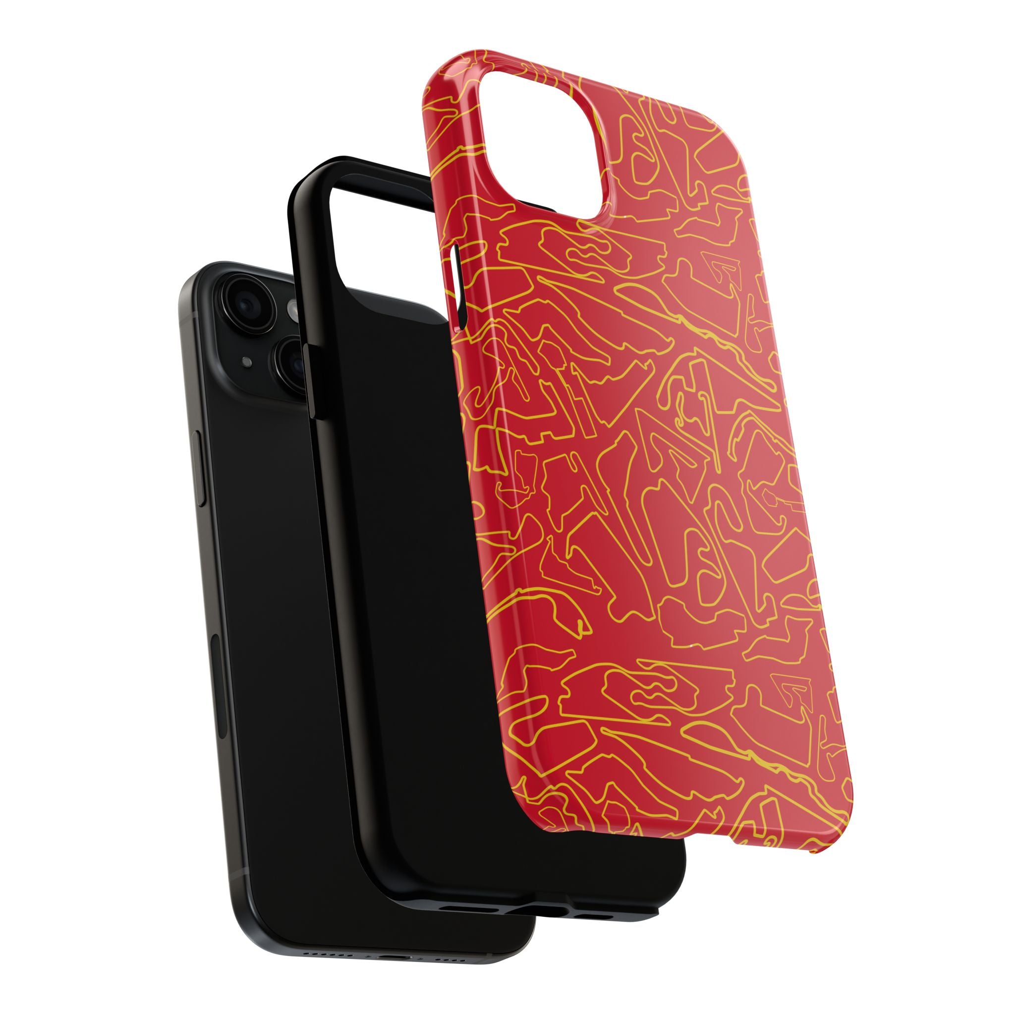 Tracks & Texts | Red & Gold |  Phone Case for Tough Protection