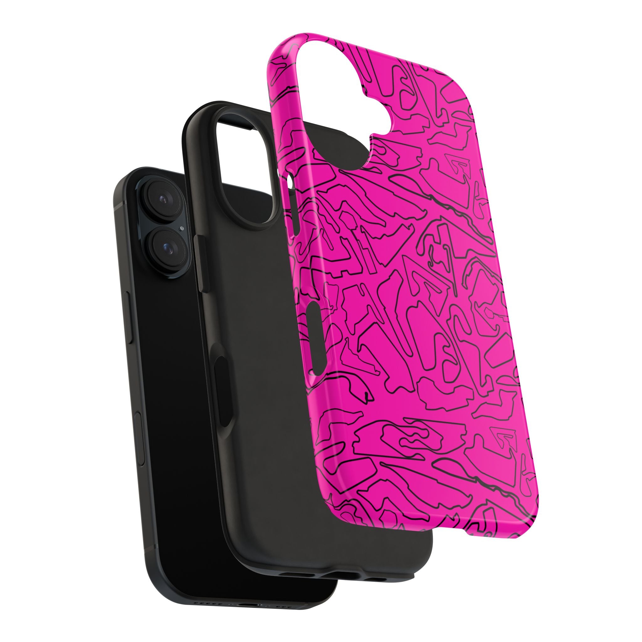 Tracks & Texts | Pink/Black |  Phone Case for Tough Protection