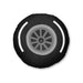 Motorsport Tire - White Tufted Floor Pillow, Round - FormulaFanatics