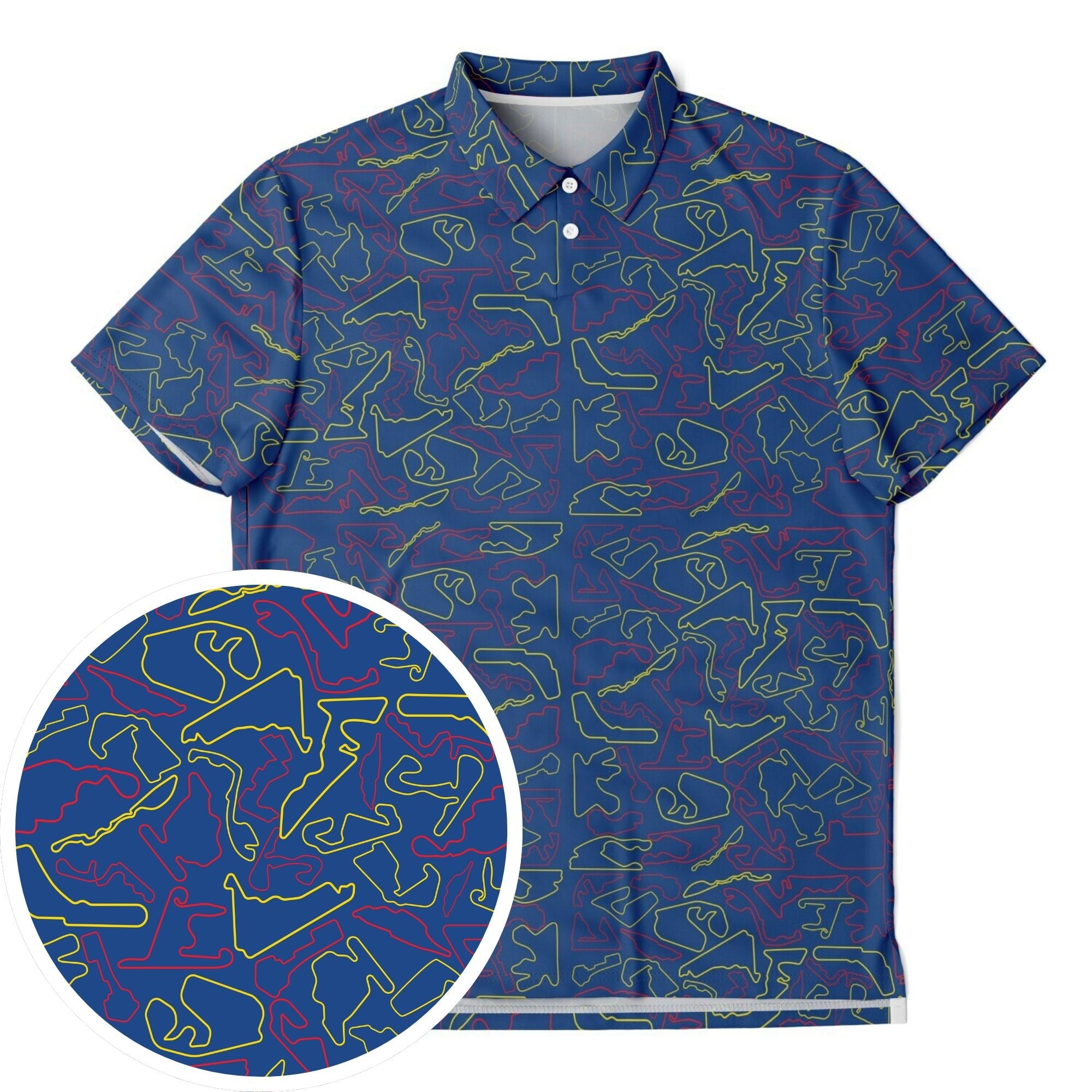 Circuits Classic Men's Polo T-Shirt - Blue, Red, & Yellow