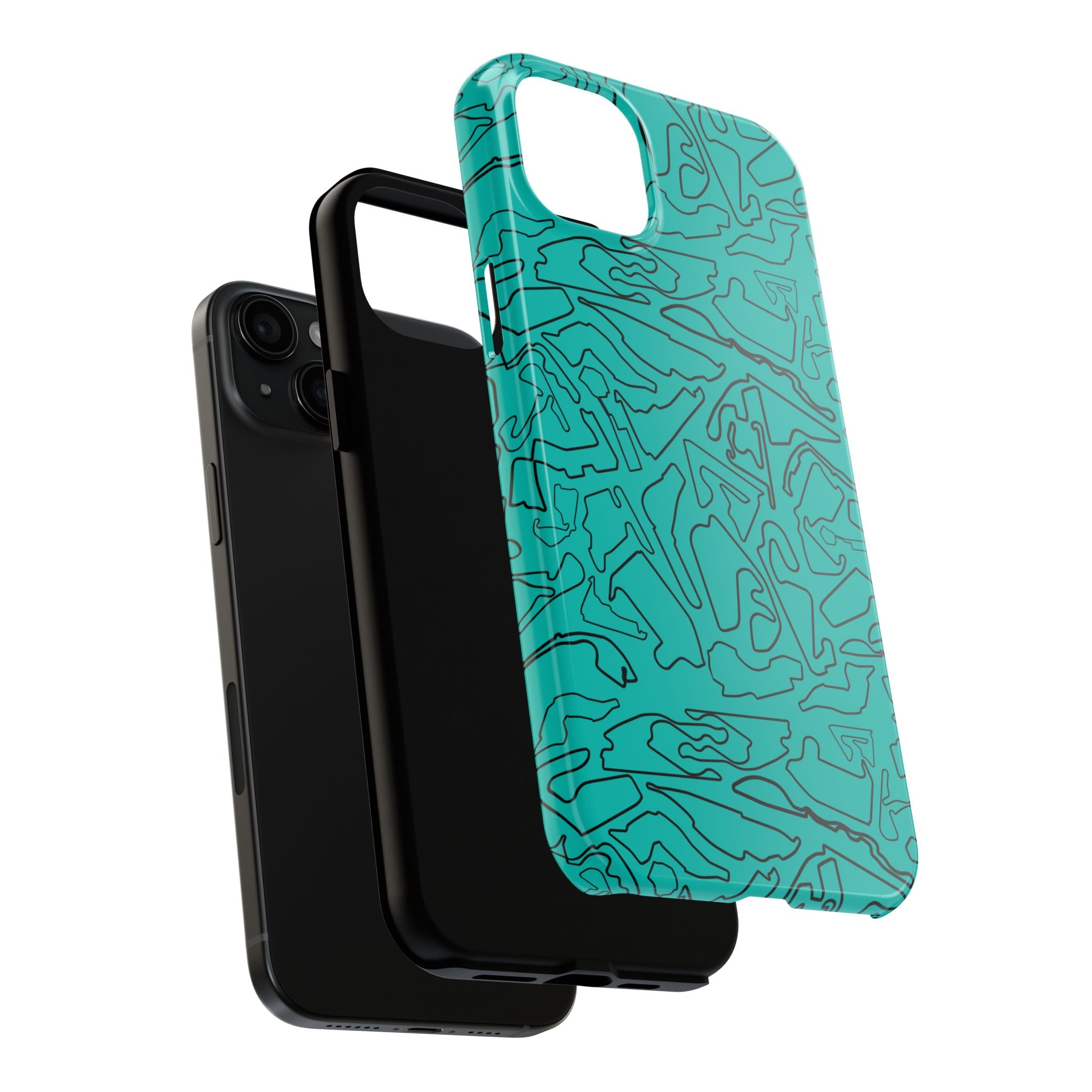 Tracks & Texts | Teal & Black | Phone Case for Tough Protection