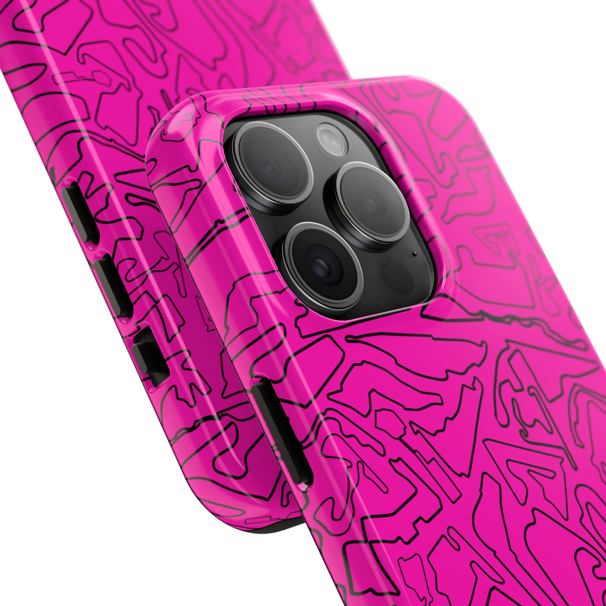 Tracks & Texts | Pink/Black |  Phone Case for Tough Protection