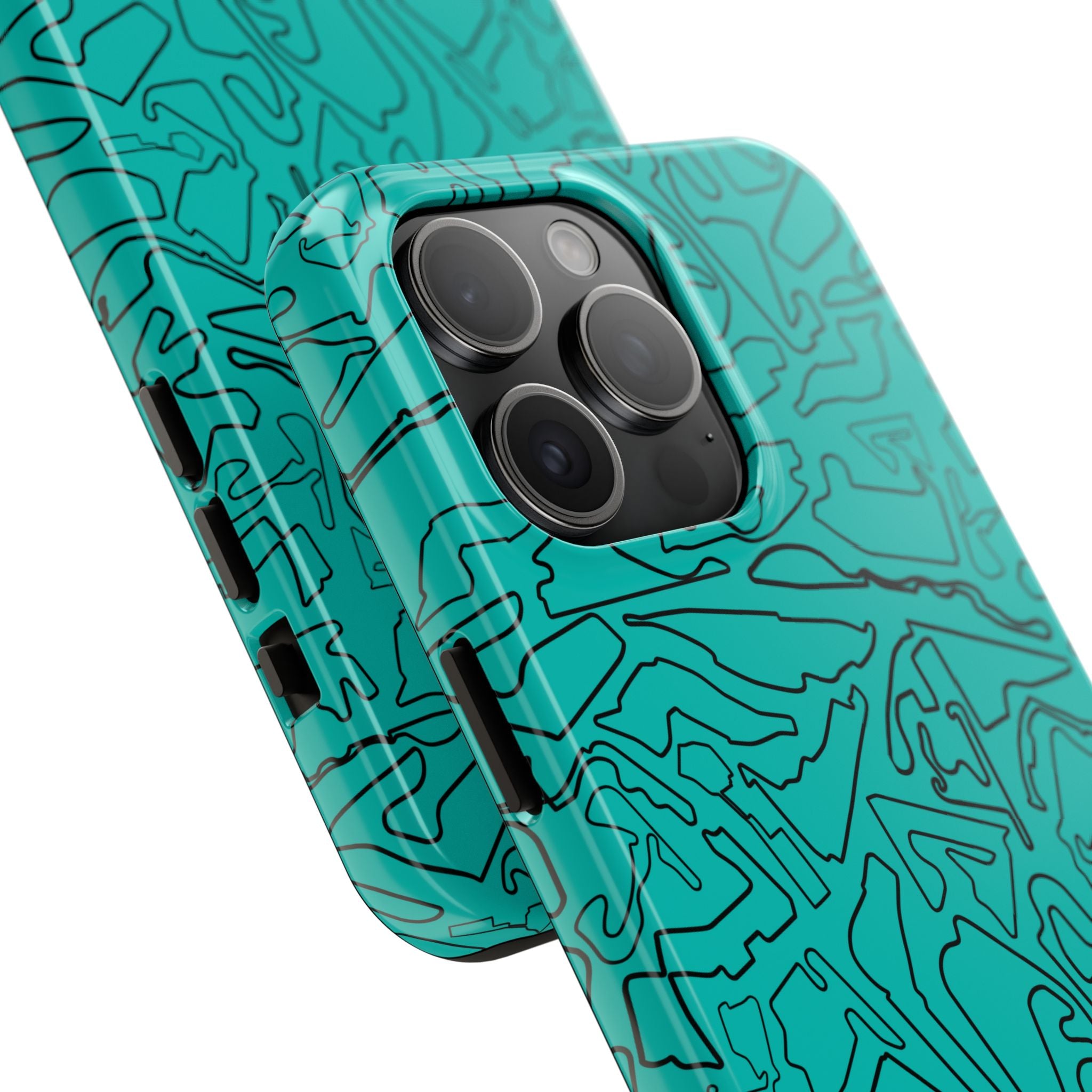 Tracks & Texts | Teal & Black | Phone Case for Tough Protection
