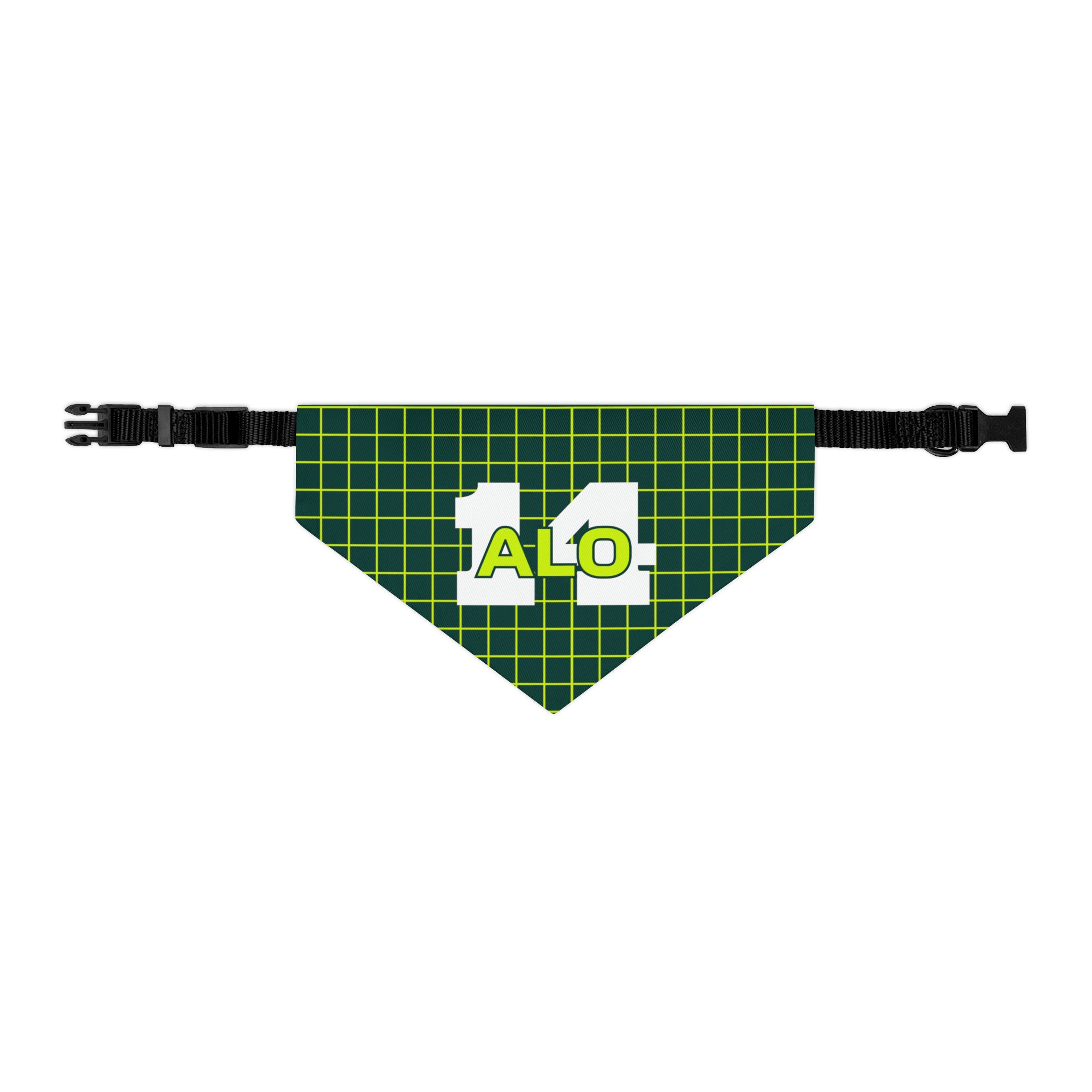 ALO14 Green Pattern Pet Bandana Collar - FormulaFanatics