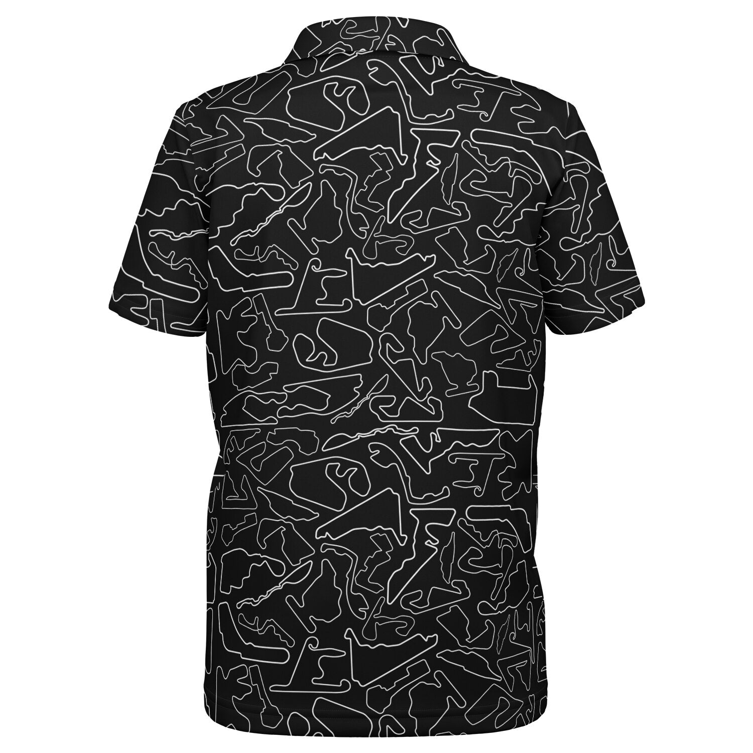 Track Outlines Black & White Kids Polo Shirt