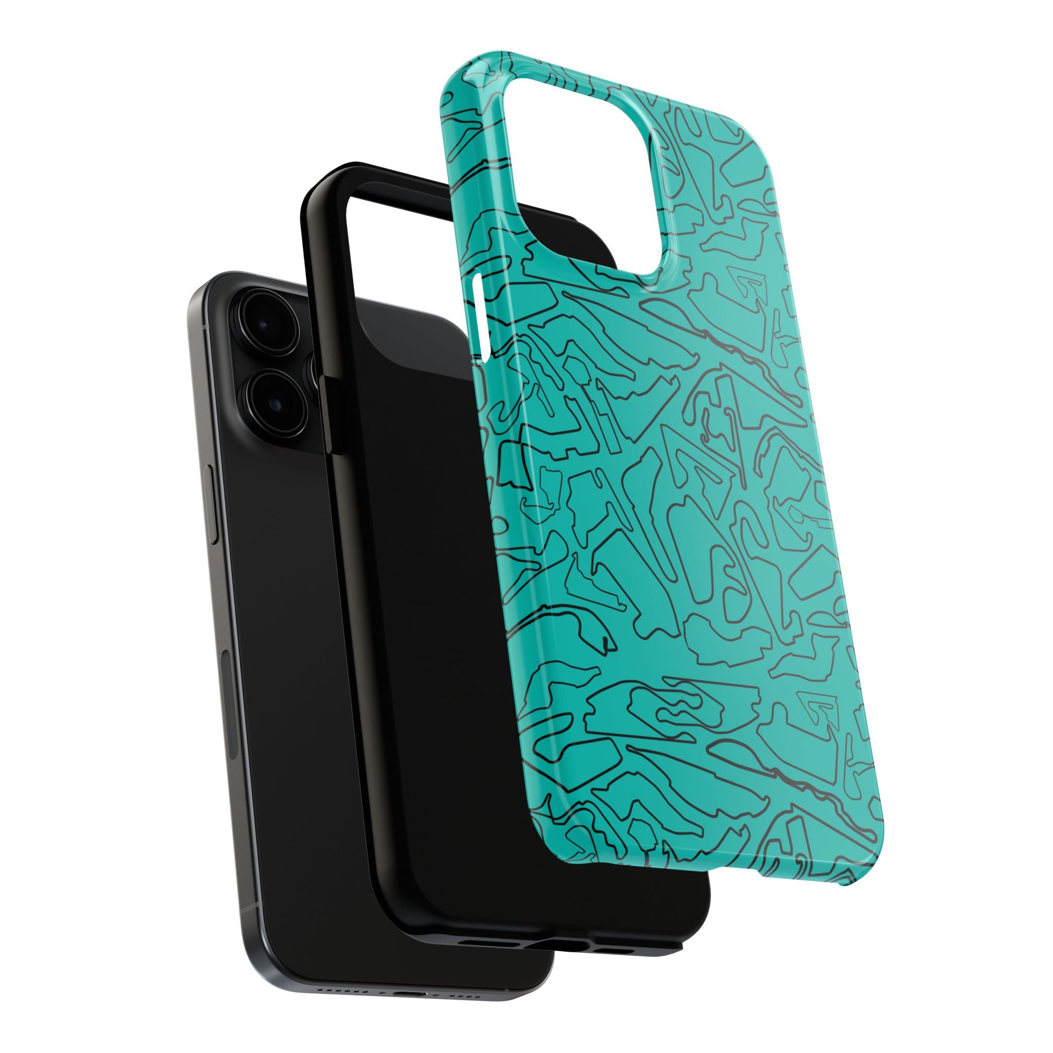 Tracks & Texts | Teal & Black | Phone Case for Tough Protection