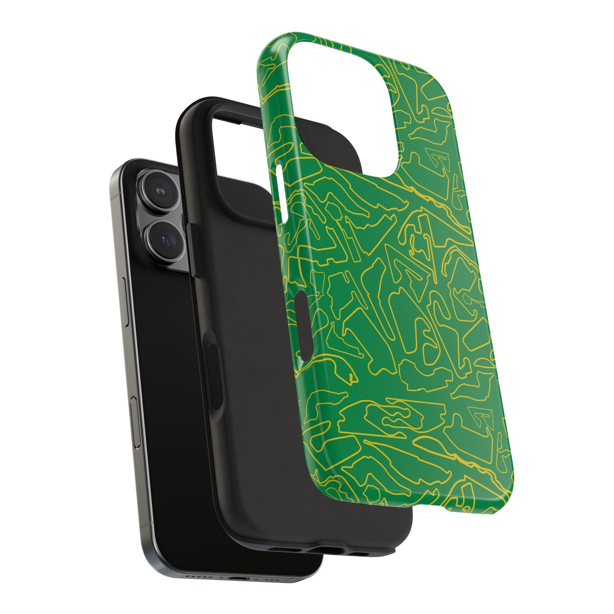Tracks & Texts | Green/Yellow |  Phone Case for Tough Protection