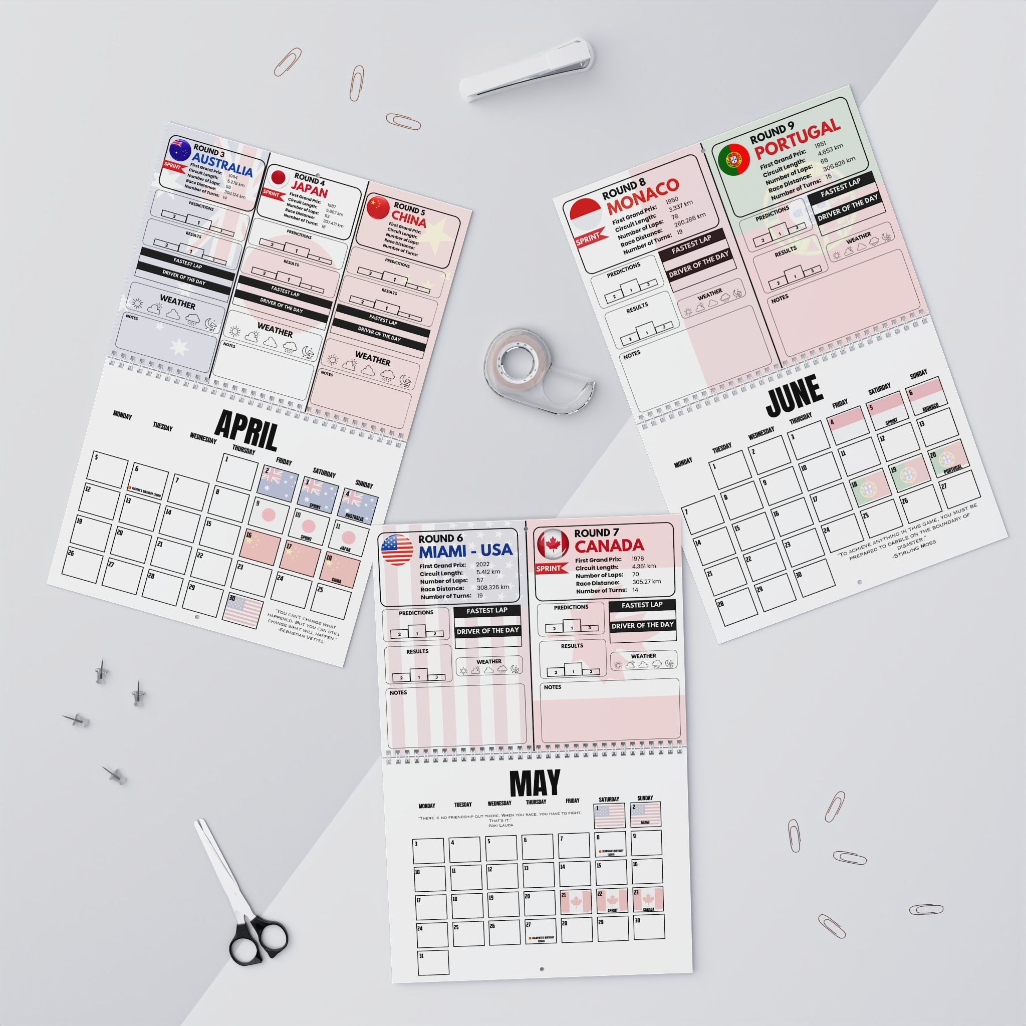 2027 Formula Fanatics Race Schedule | Wall Calendars