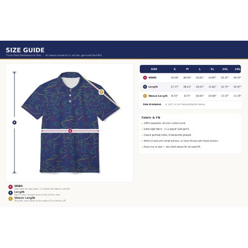 Tracks & Tees Polo Shirt | Blue, Red & Yellow