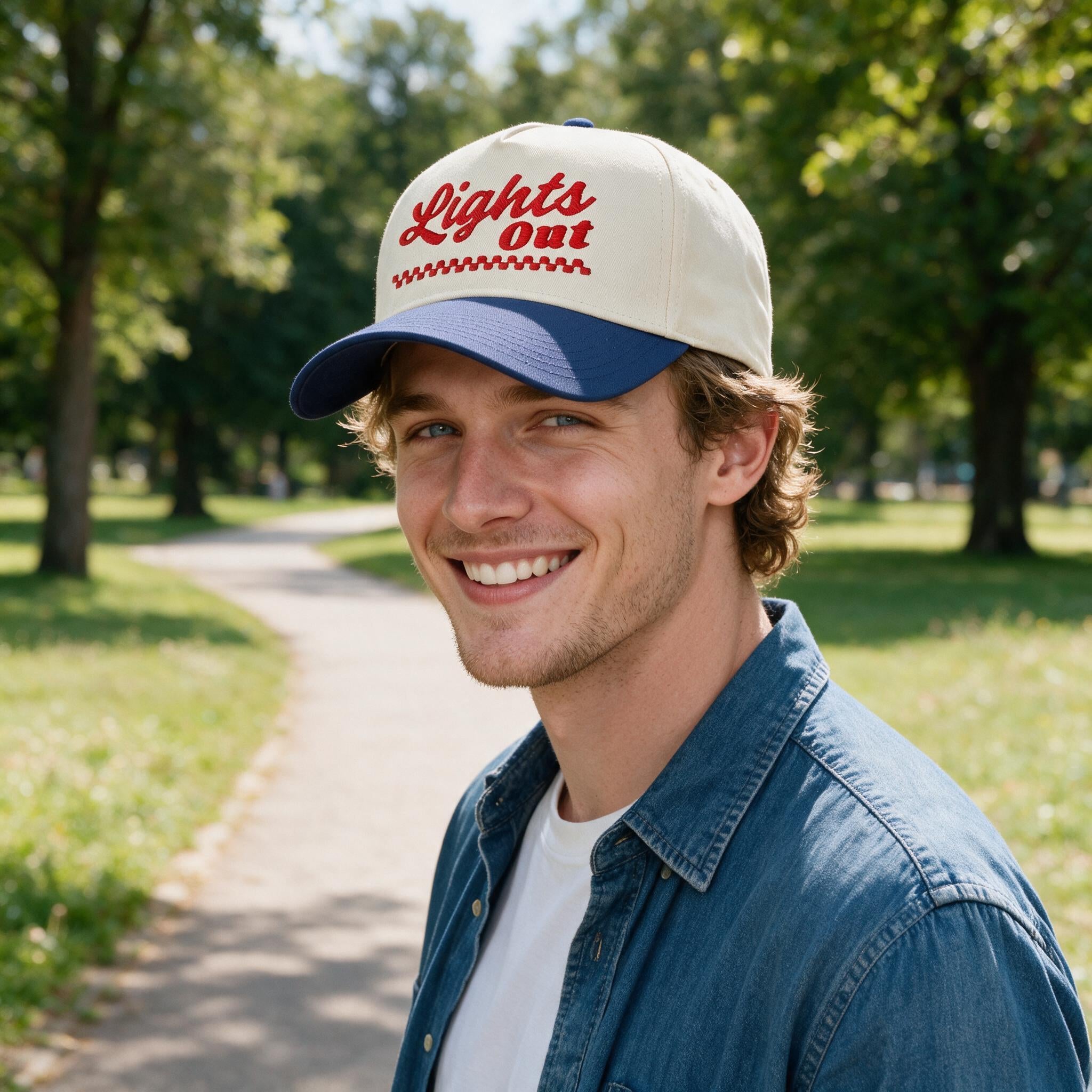 Lights Out | 3D Embroidered Two-Toned Baseball Hat