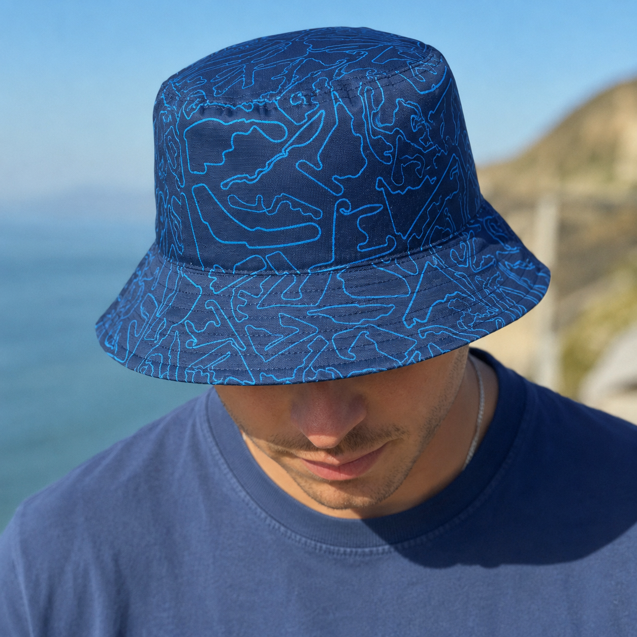 Track Collection | Blue & Navy Reversible Bucket Hat