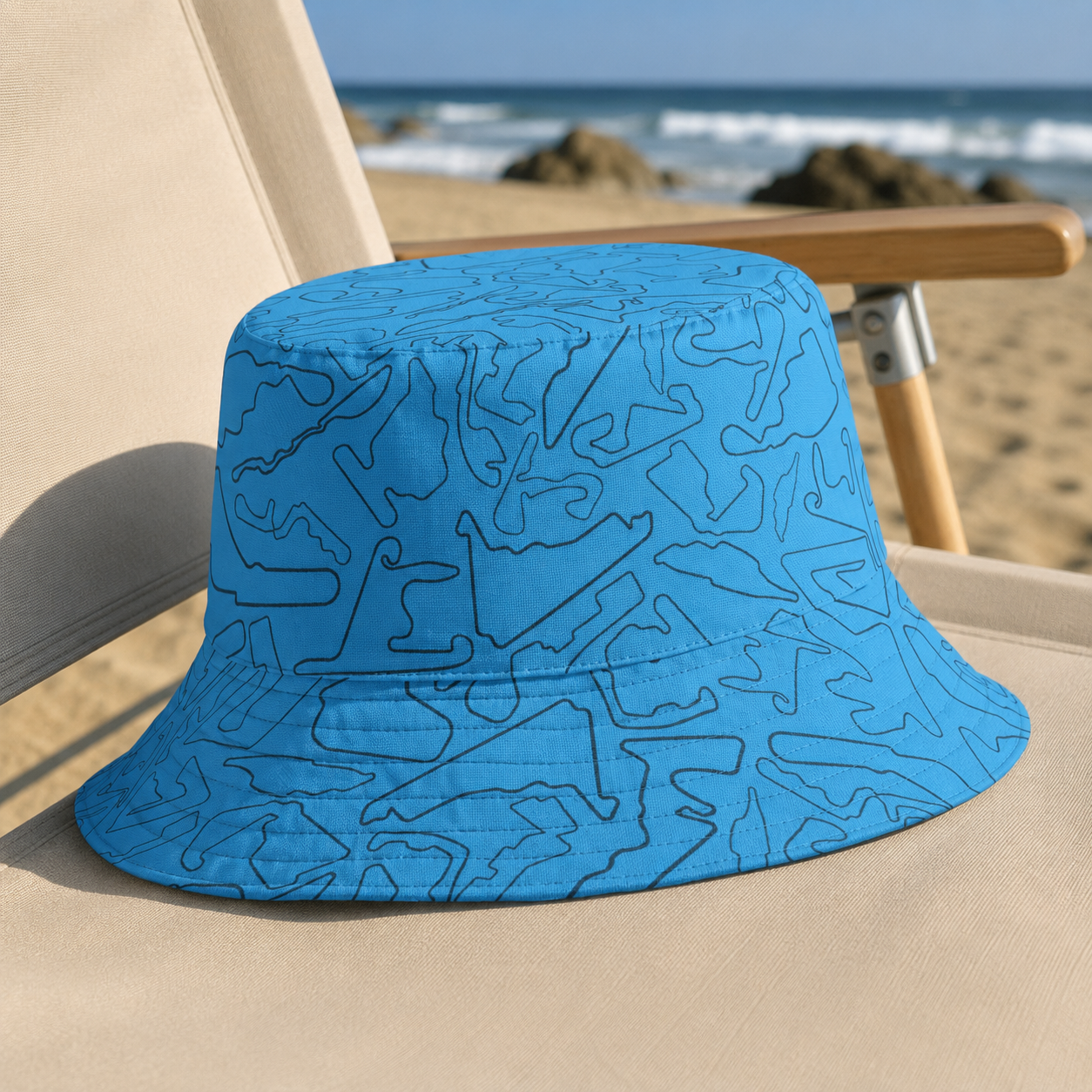 Track Collection | Blue & Navy Reversible Bucket Hat