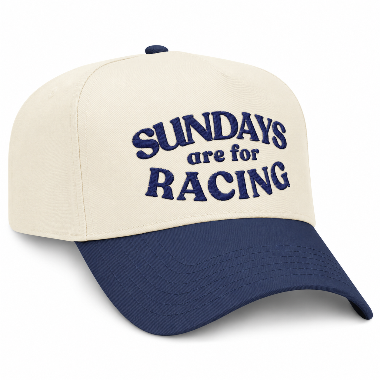 Sundays Are For Racing Embroidered Snapback - Navy