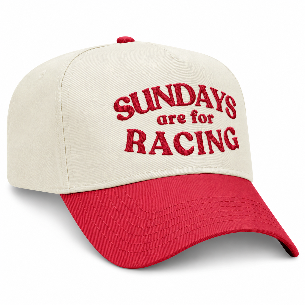 Sundays Are For Racing Embroidered Snapback - Red