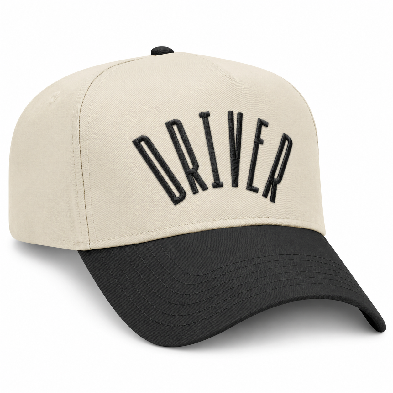 Driver Embroidered Snapback Hat - Natural/Black