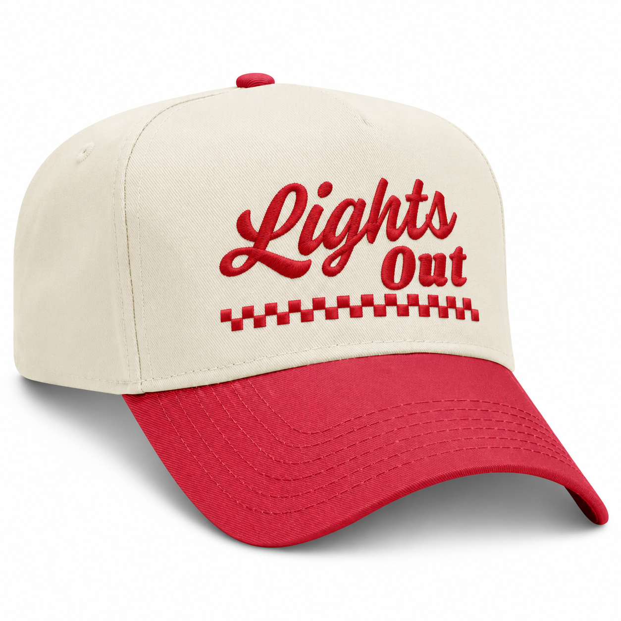 Lights Out Embroidered Snapback - Red