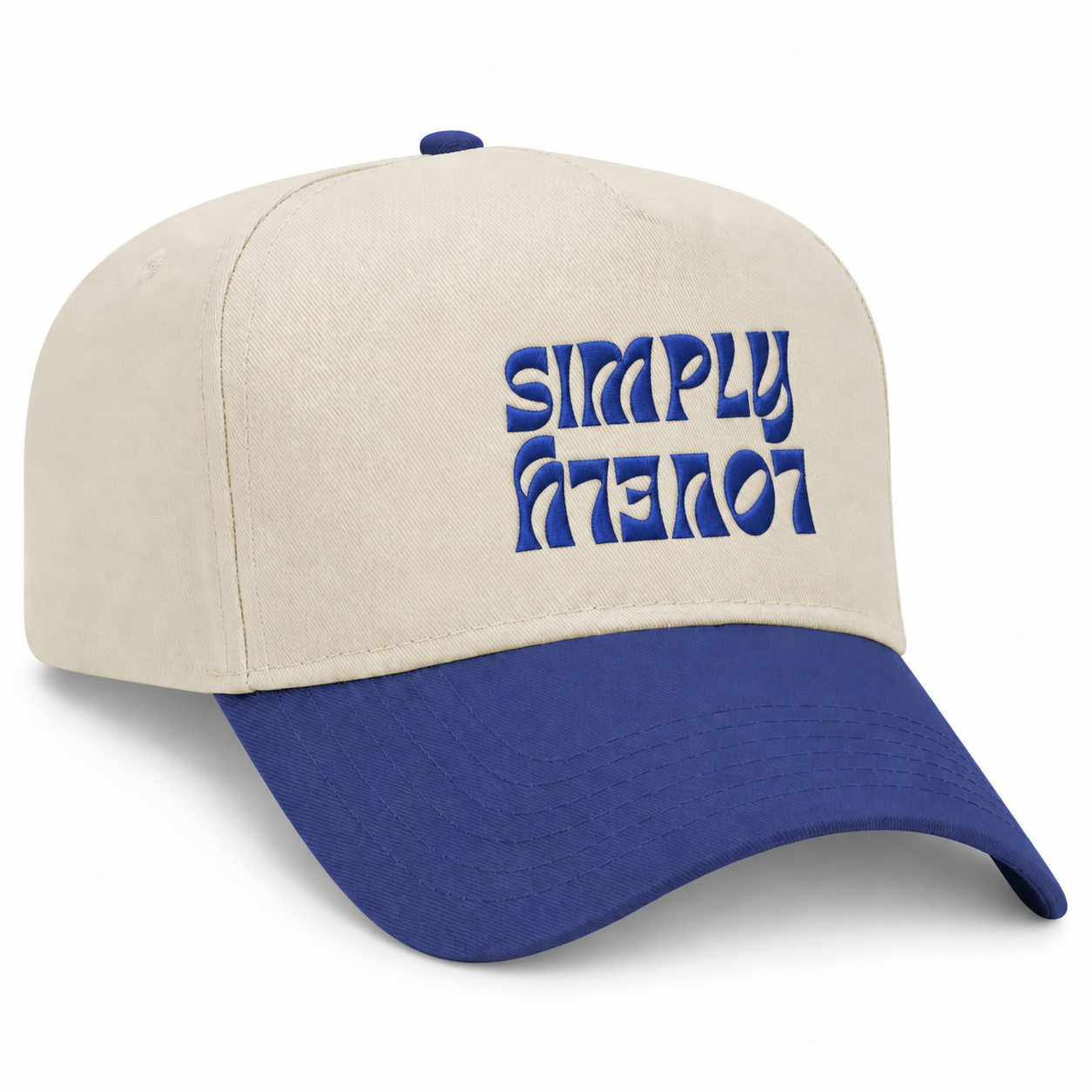 Simply Lovely Flipped Embroidered Snapback Hat - Royal