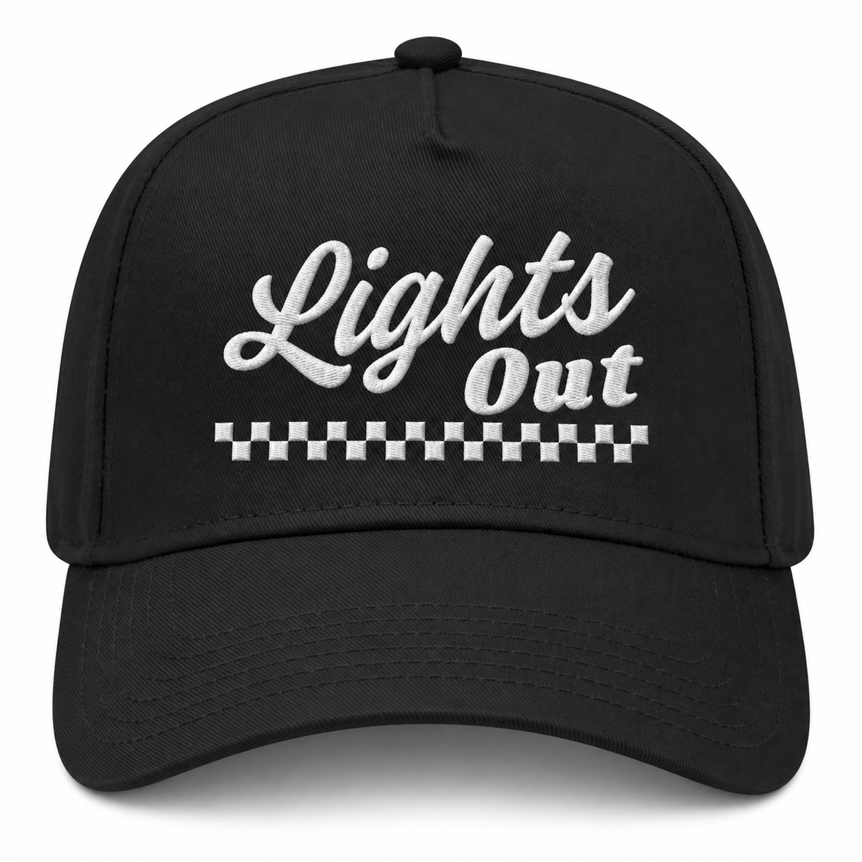 Lights Out Embroidered Snapback - Black