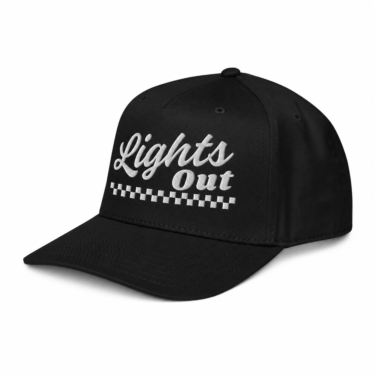 Lights Out Embroidered Snapback - Black