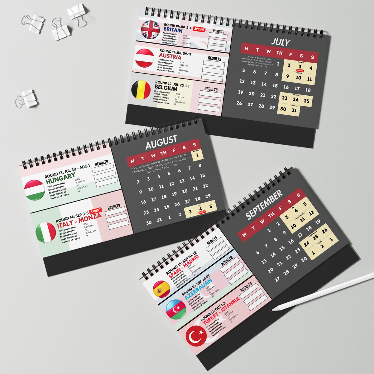 2027 Home + Office Race Season Calendar Bundle