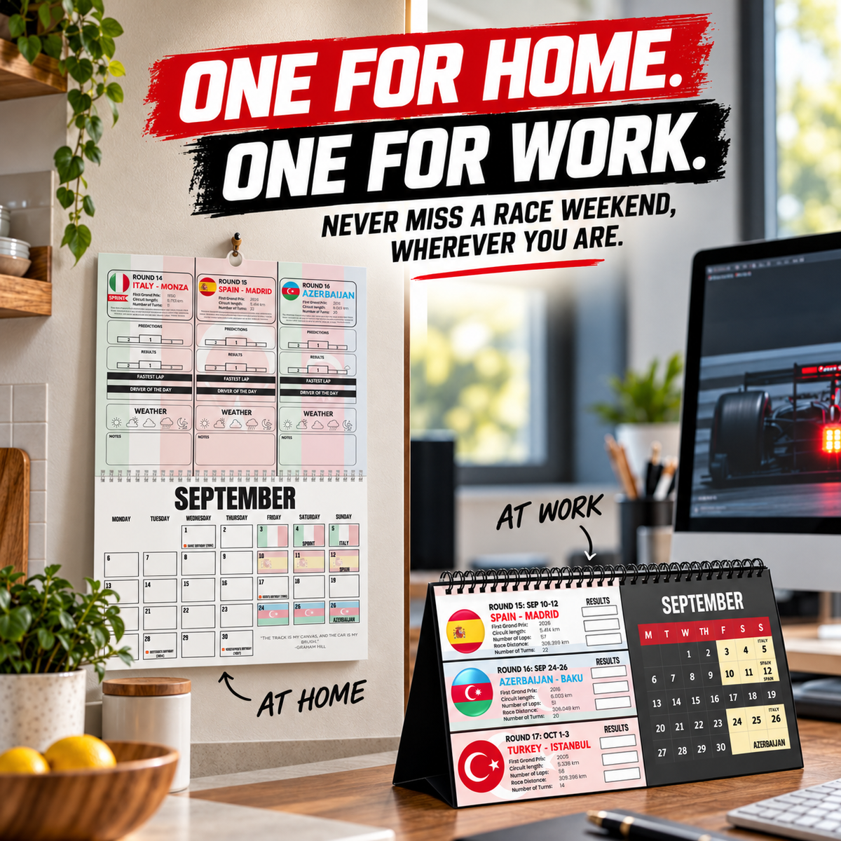 2027 Home + Office Race Season Calendar Bundle