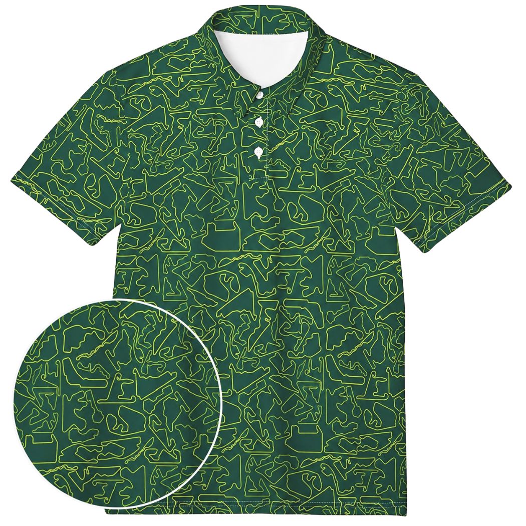 Tracks & Tees Polo Shirt | Green & Yellow