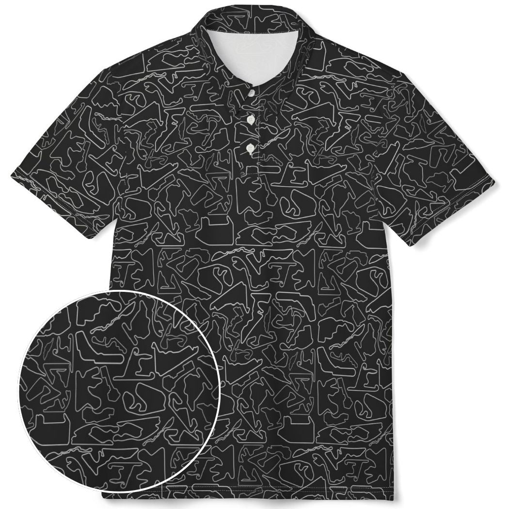 Tracks & Tees Polo Shirt | Black & White