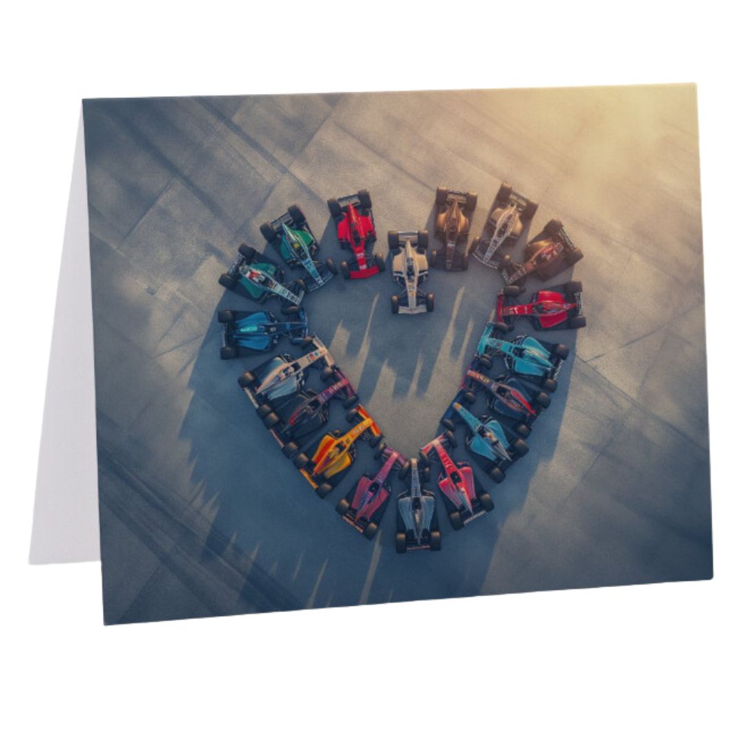 Heart Racing Greeting Card - FormulaFanatics